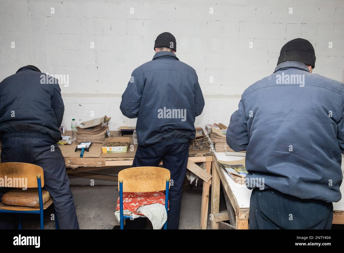 Russian prisoners of war work in the colony for example, producing