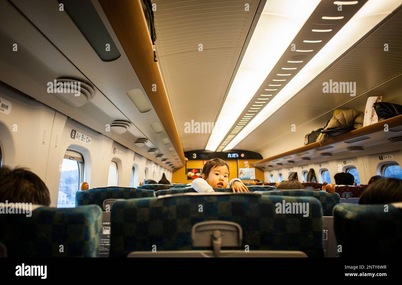 Bullet train arriving at Tokyo, from Hiroshima to Tokyo, Japan Stock Photo Alamy