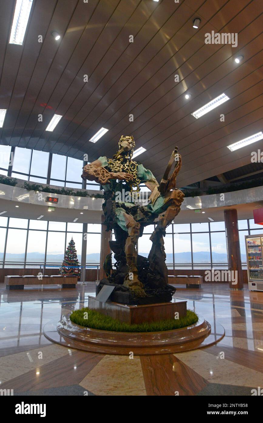 Statue of Orpheus in the concourse of the Metro station at Sofia Airport, Bulgaria Stock Photo