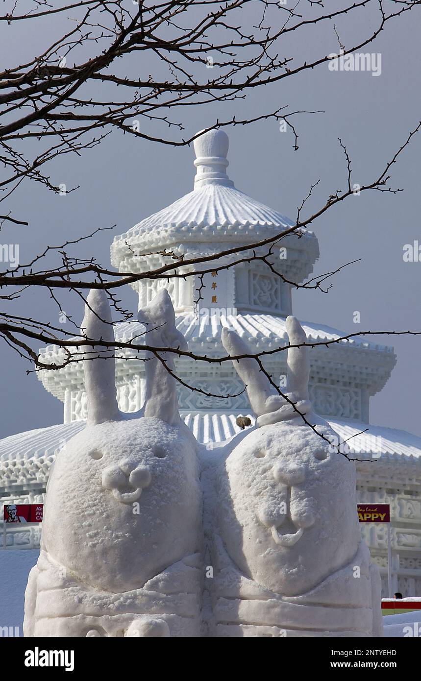 Sapporo snow festival,snow sculptures,Odori Park, Sapporo, Hokkaido