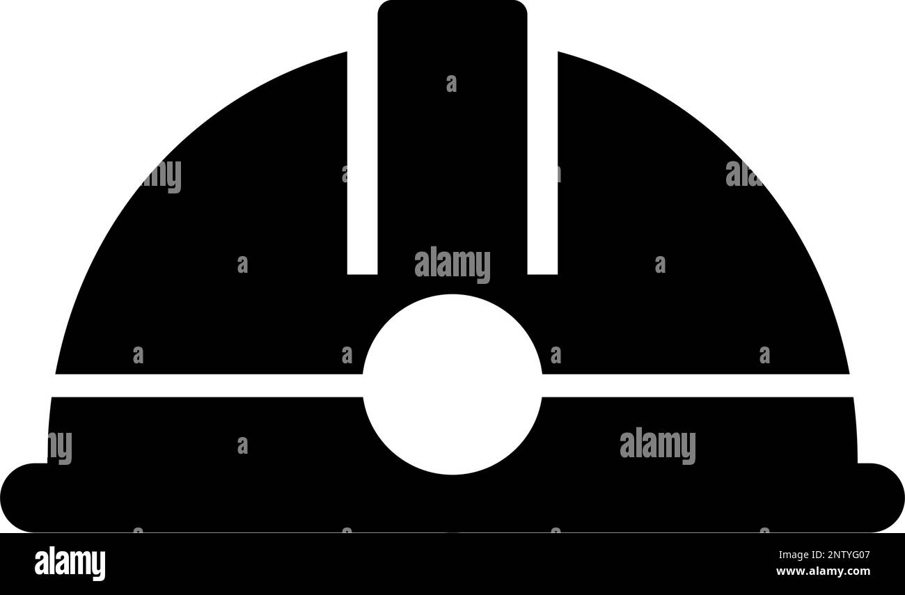 Construction helmet silhouette icon. Safety helmet. Editable vector