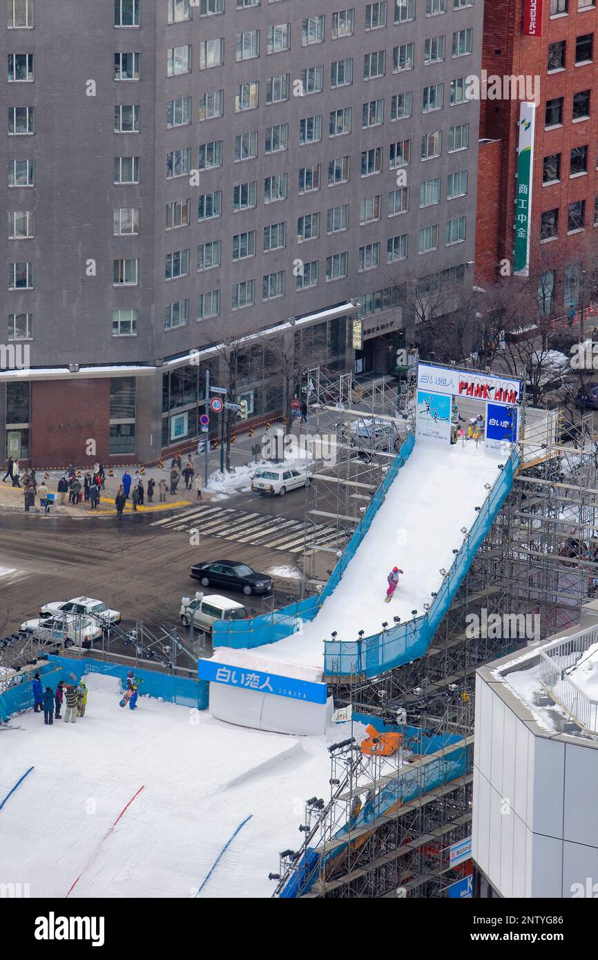 Sapporo snow festival,Snowboard straight Jumping platform,Odori Park
