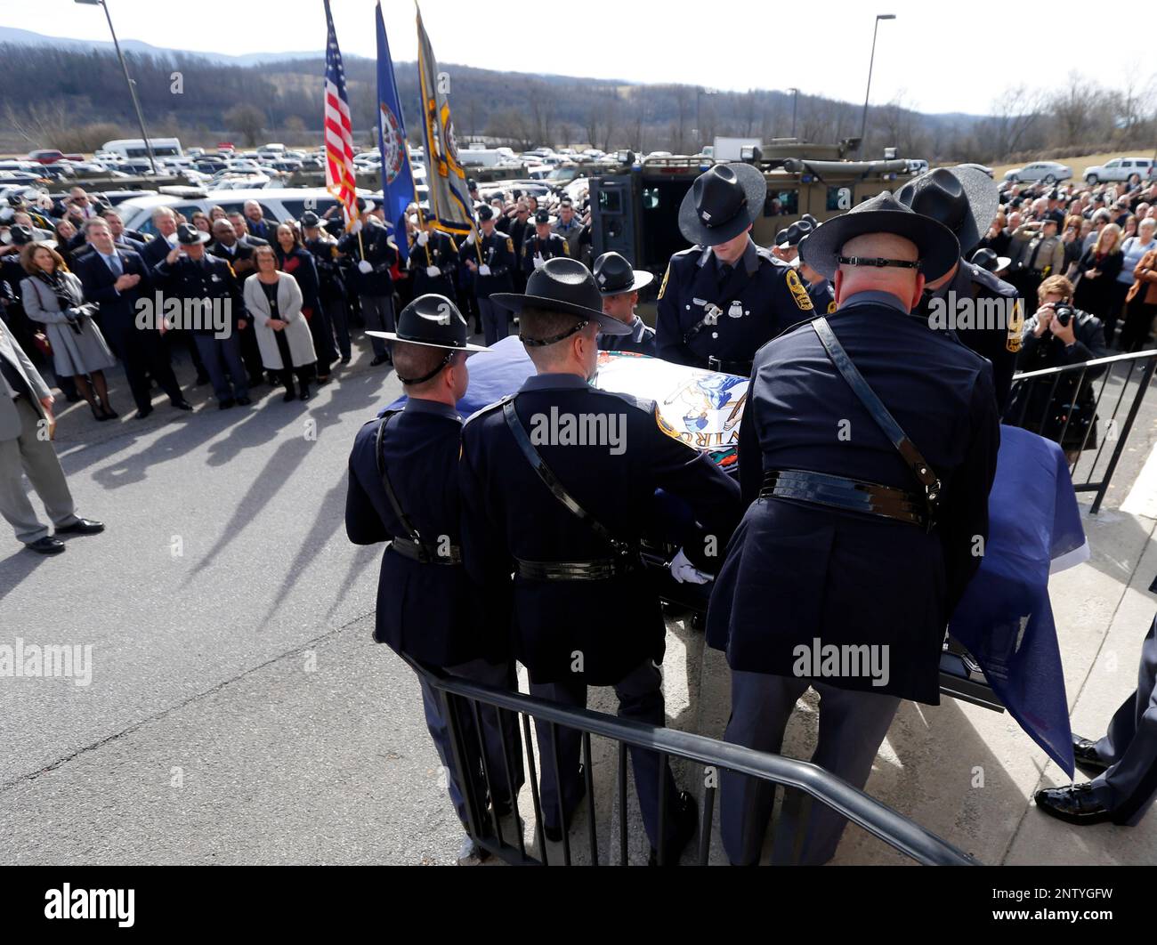 Virginia Gov. Ralph Northam, left, and his wife Pam, watch as the