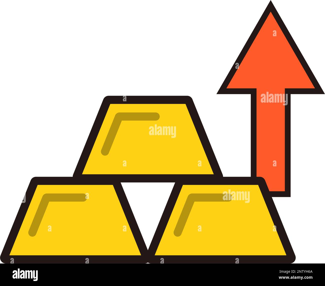 Gold Price Rising Icon. Stacked gold bars. Editable vector Stock Vector Image & Art Alamy