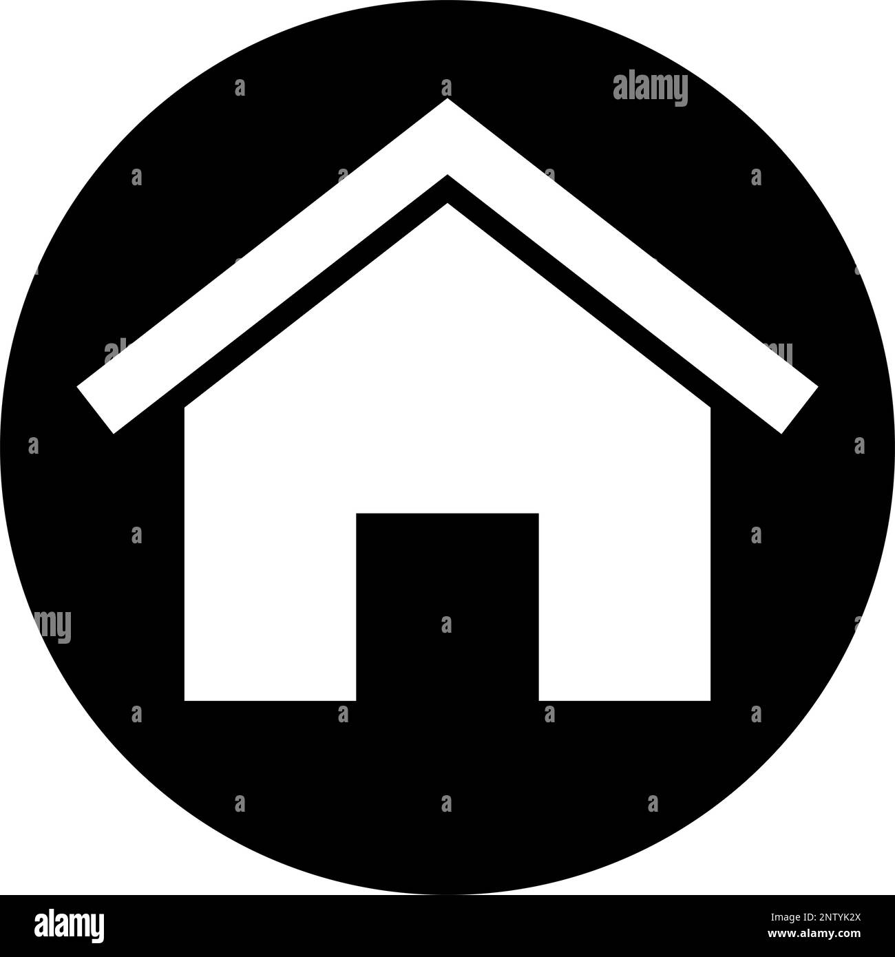Round house button. Home. Housing. Editable vector. Stock Vector