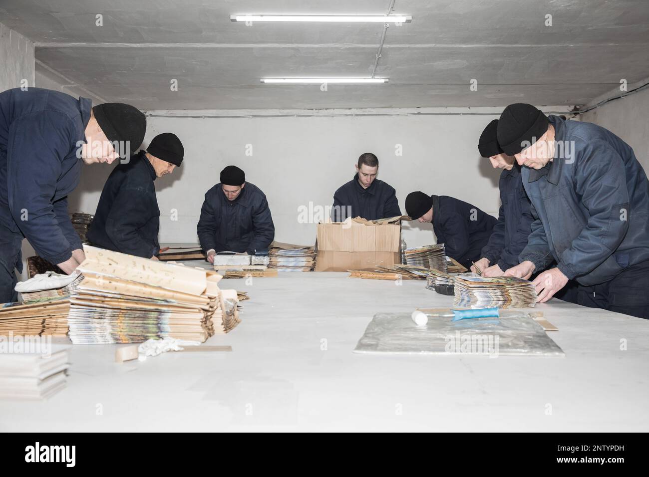 January 17, 2023, Ukraine Russian prisoners of war work in the colony