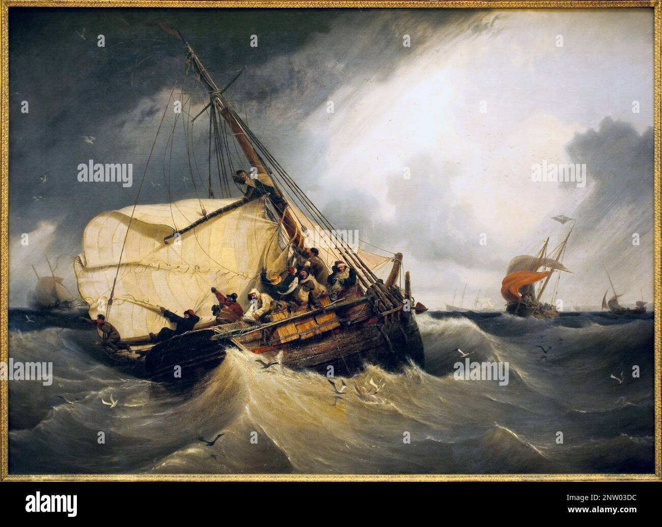 Cod fishing - Peche a la morue. Peinture de Ambroise Louis Garneray (1783-1857), huile sur toile, 1832, art francais. Musee des Beaux Arts de Rouen. Stock Photo