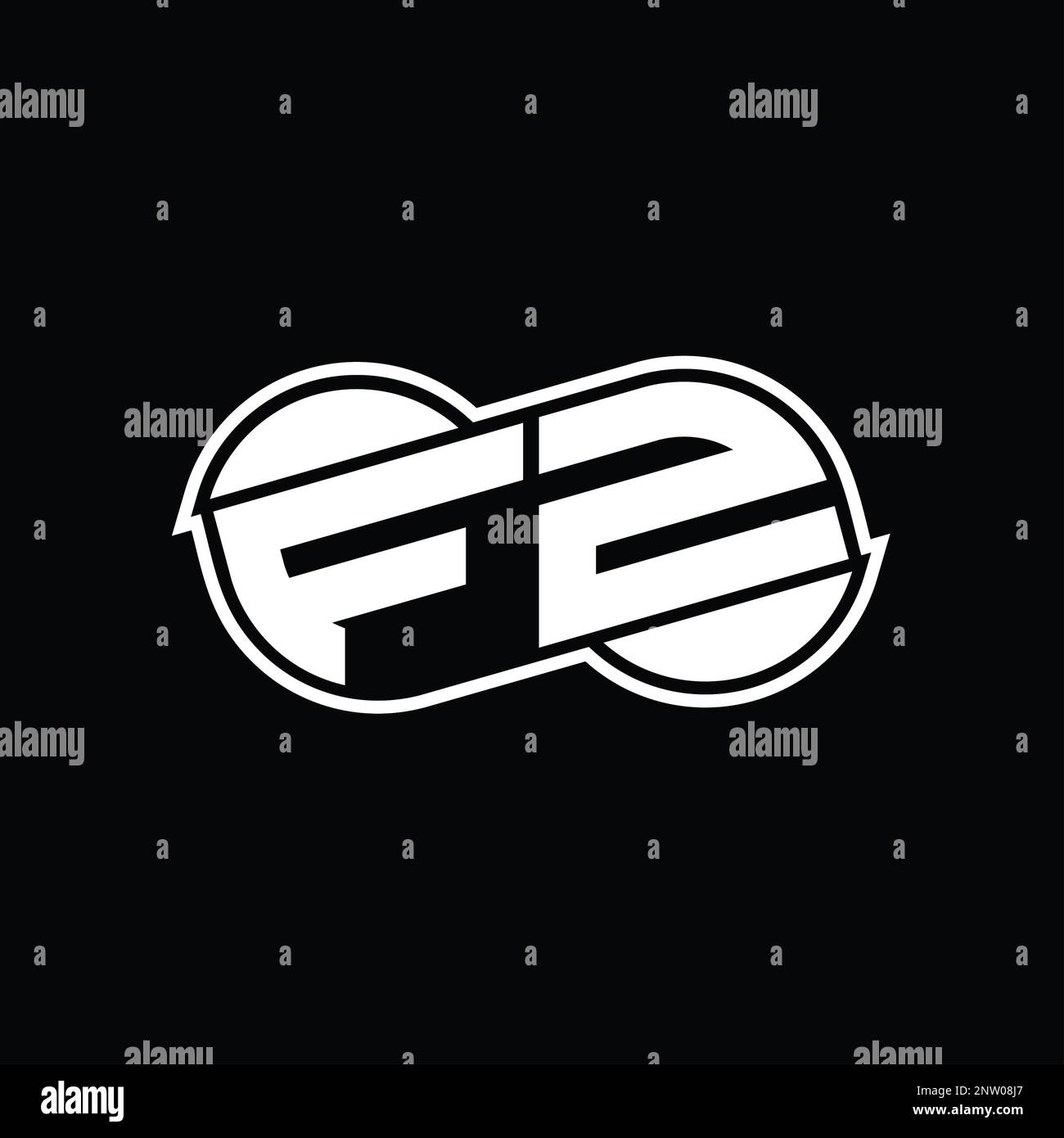 FZ Logo monogram abstract infinity shape half round vector images ...