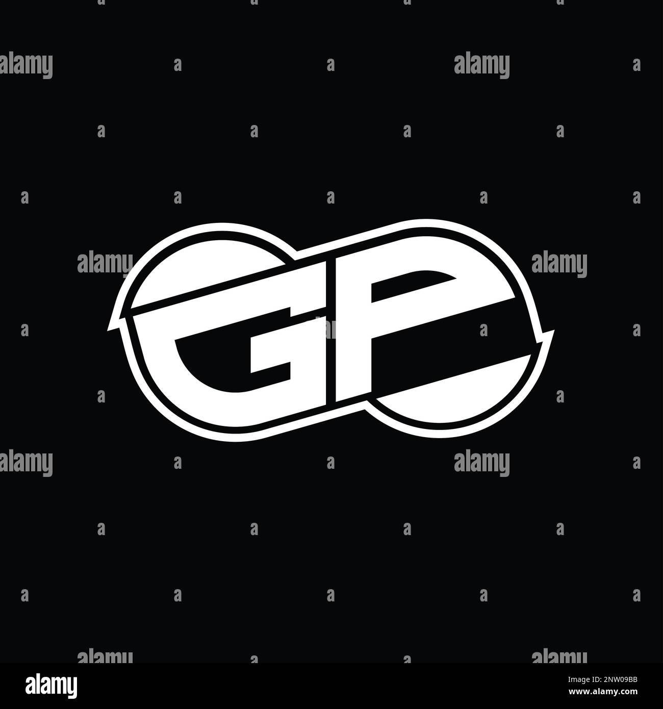 GP Logo monogram abstract infinity shape half round vector images ...