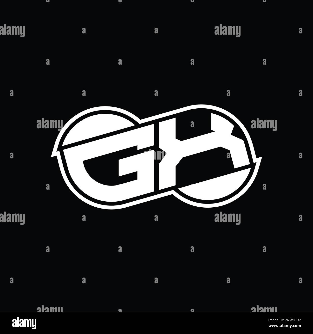 GX Logo monogram abstract infinity shape half round vector images ...