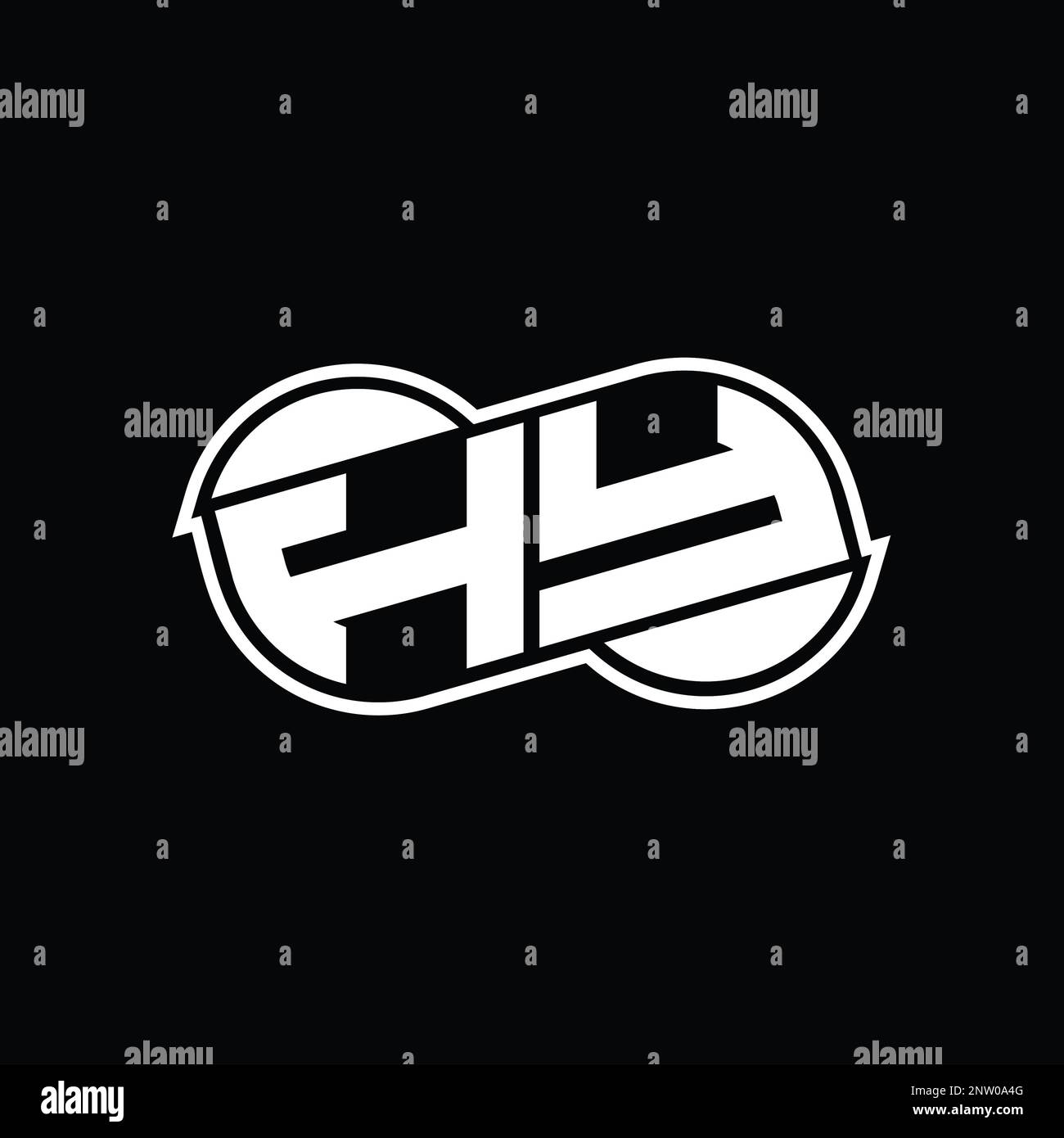 HY Logo monogram abstract infinity shape half round vector images ...
