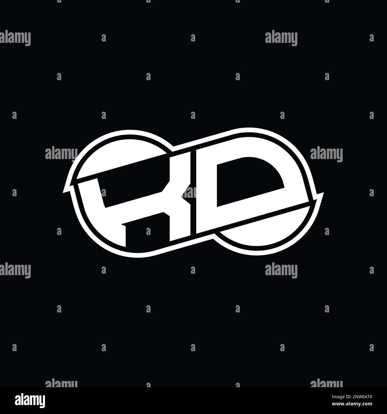 KD Logo monogram abstract infinity shape half round vector images ...