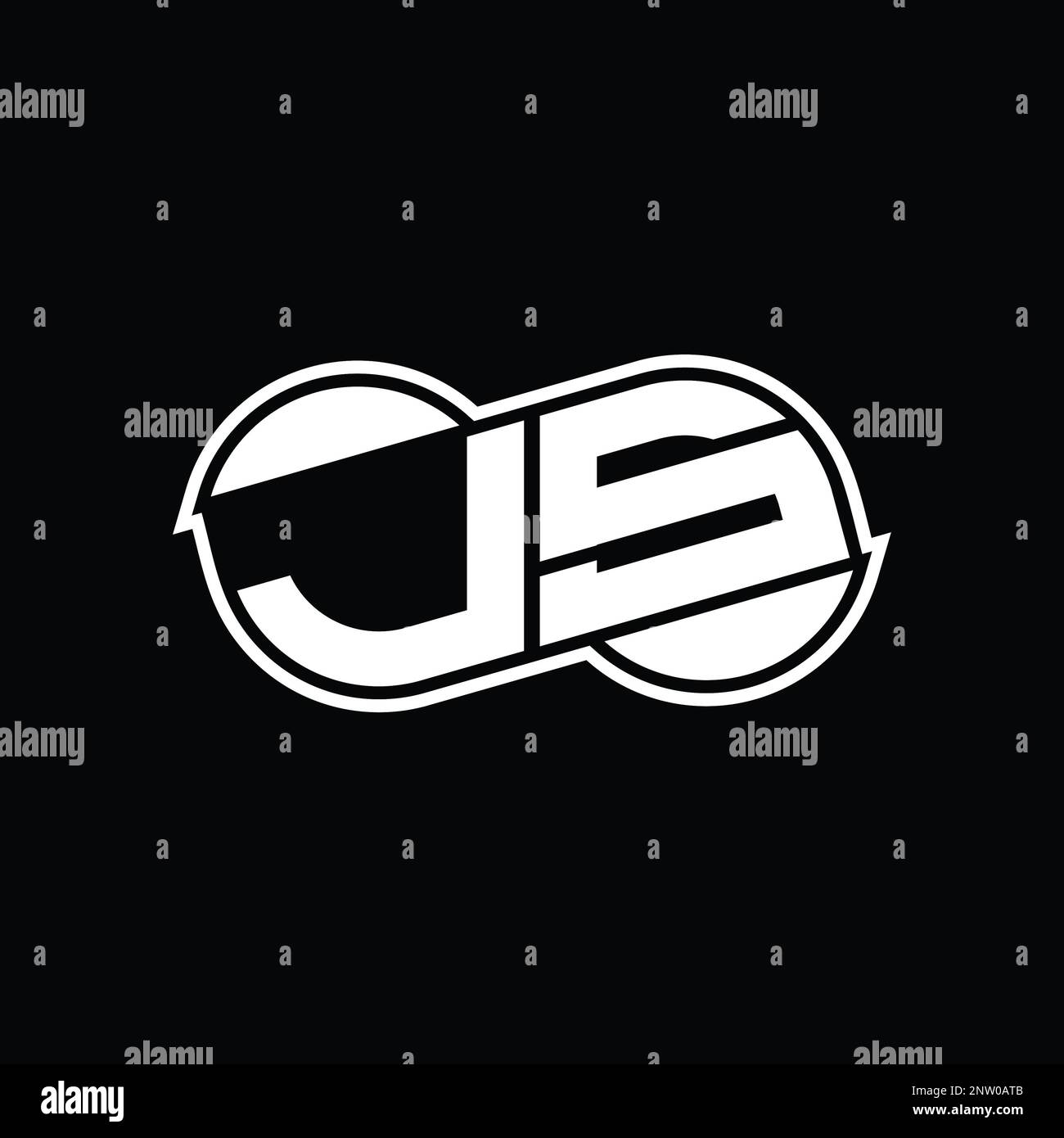 JS Logo monogram abstract infinity shape half round vector images ...