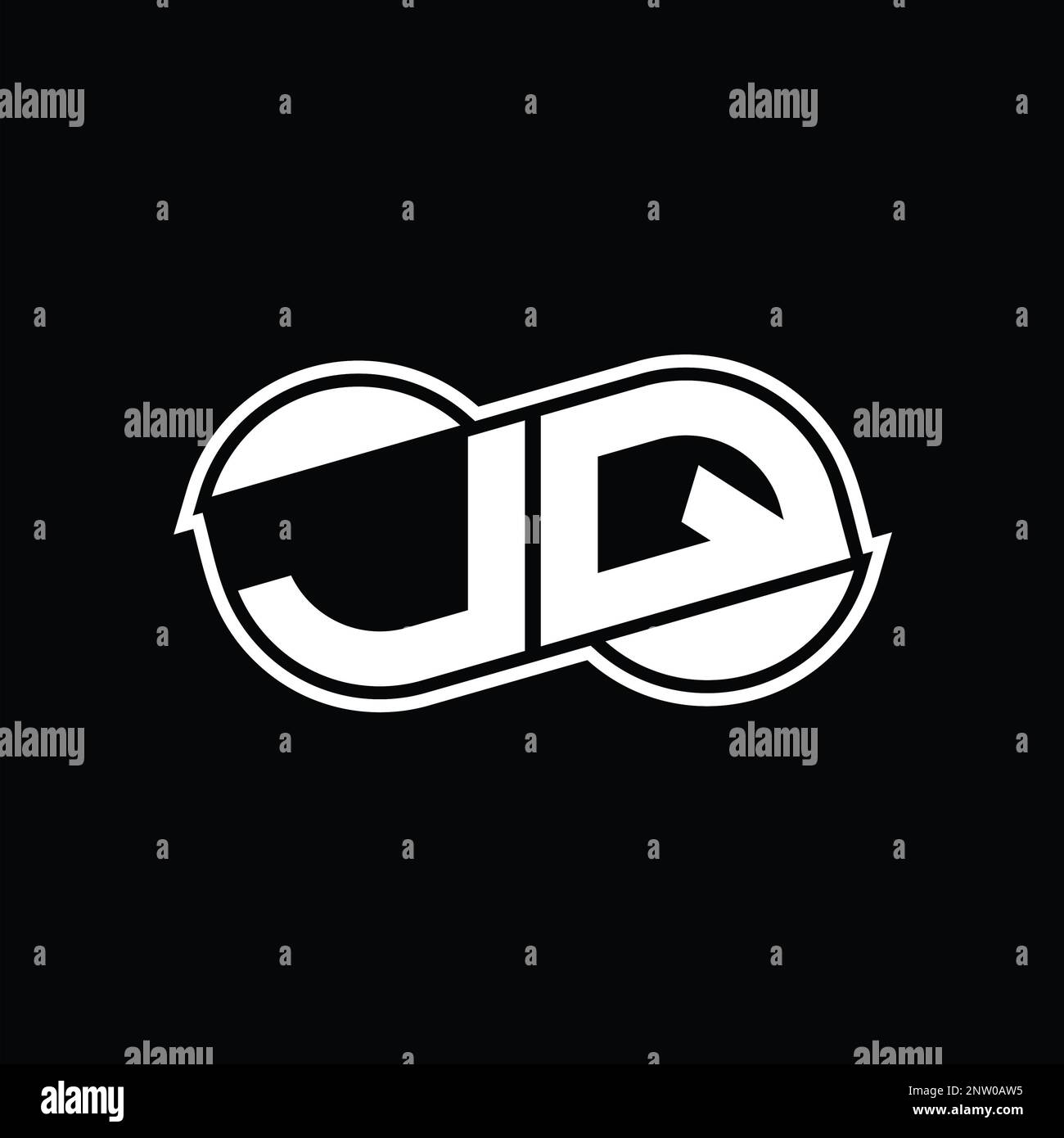 JQ Logo monogram abstract infinity shape half round vector images ...
