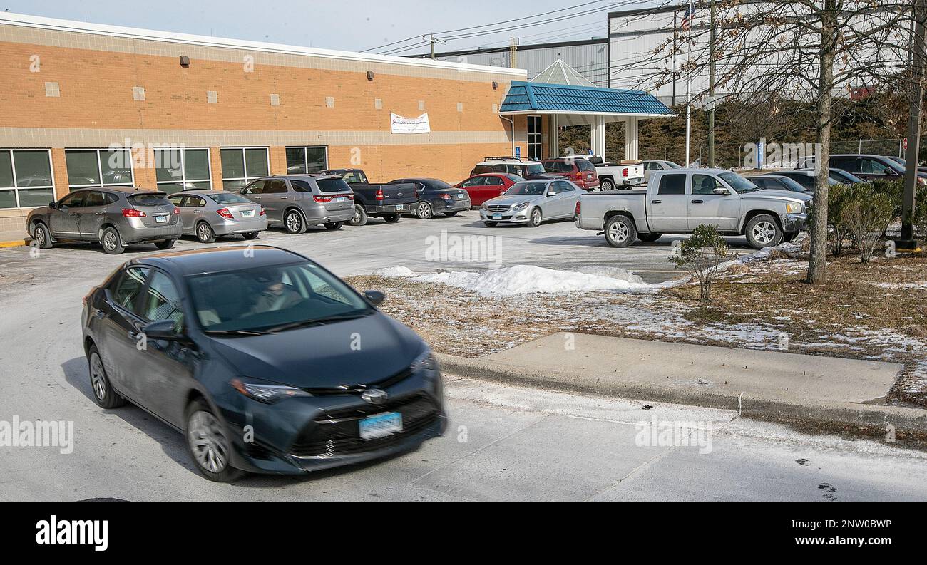 Mailboxes were removed, right, from an island at the Meriden Post