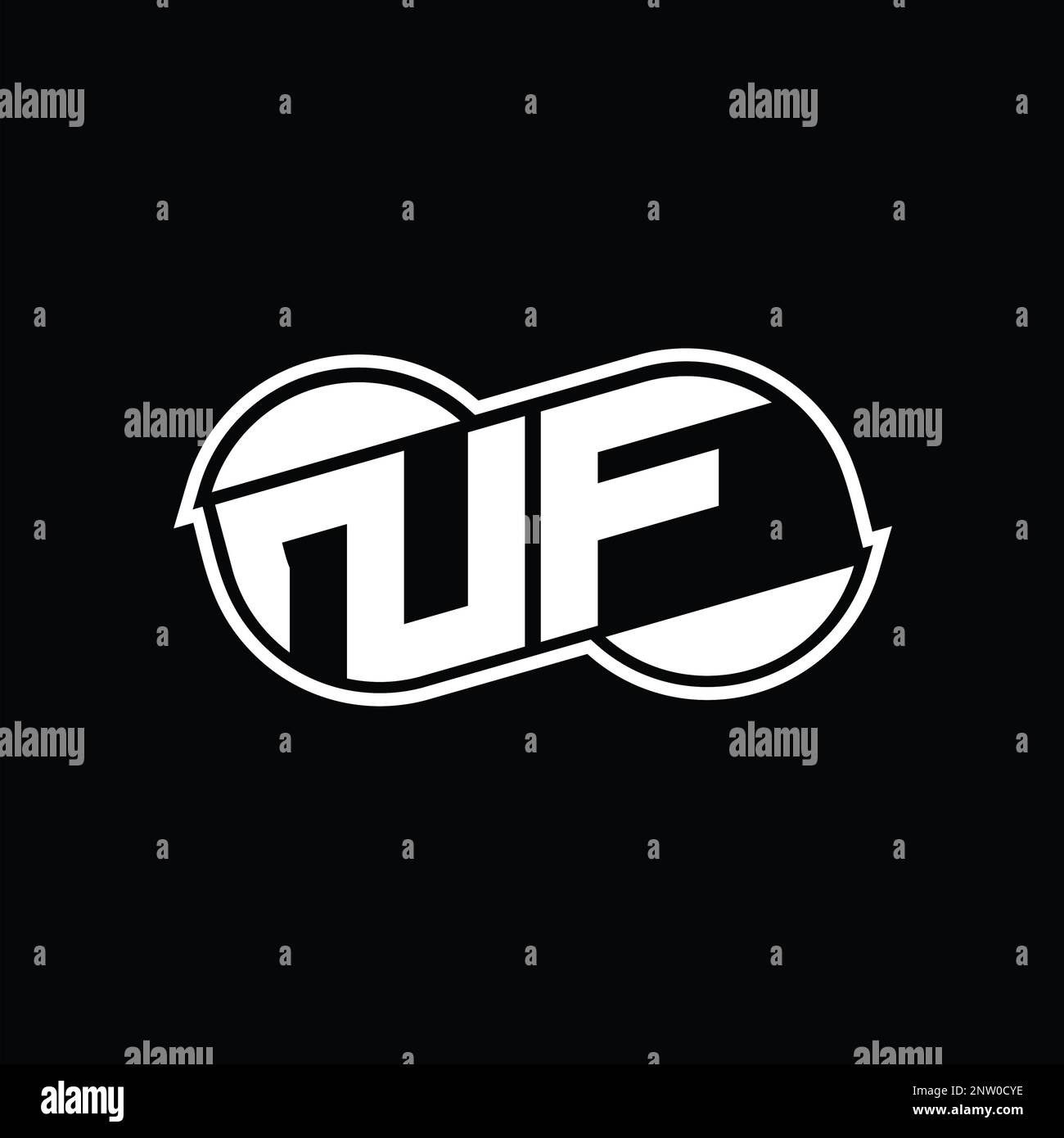 NF Logo monogram abstract infinity shape half round vector images ...