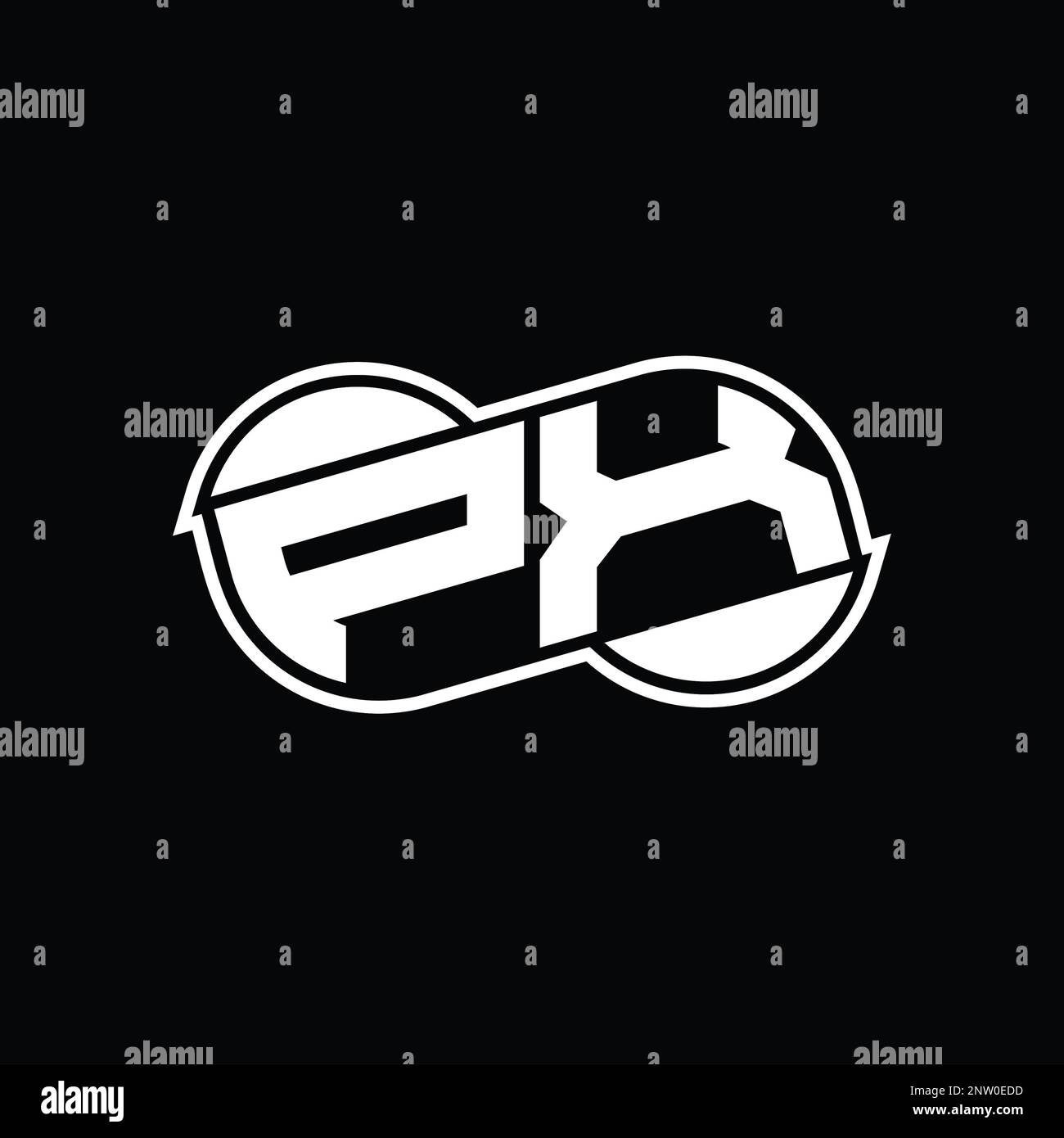 PX Logo monogram abstract infinity shape half round vector images ...