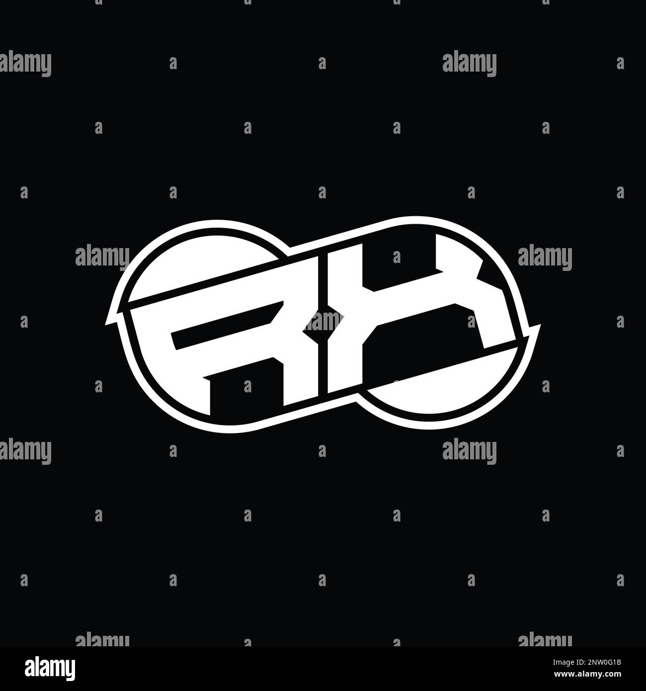 RX Logo monogram abstract infinity shape half round vector images ...