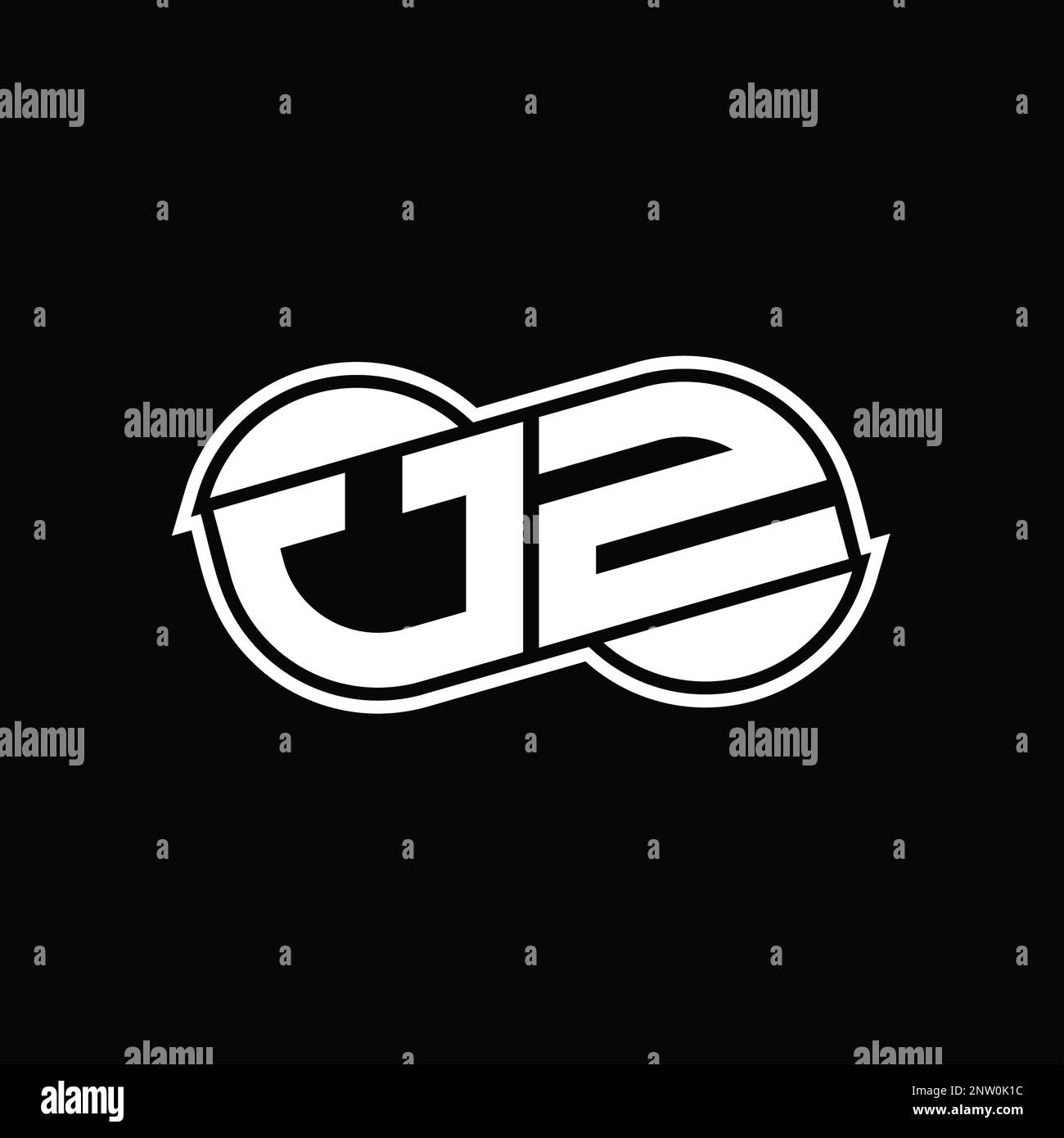 VZ Logo monogram abstract infinity shape half round vector images ...