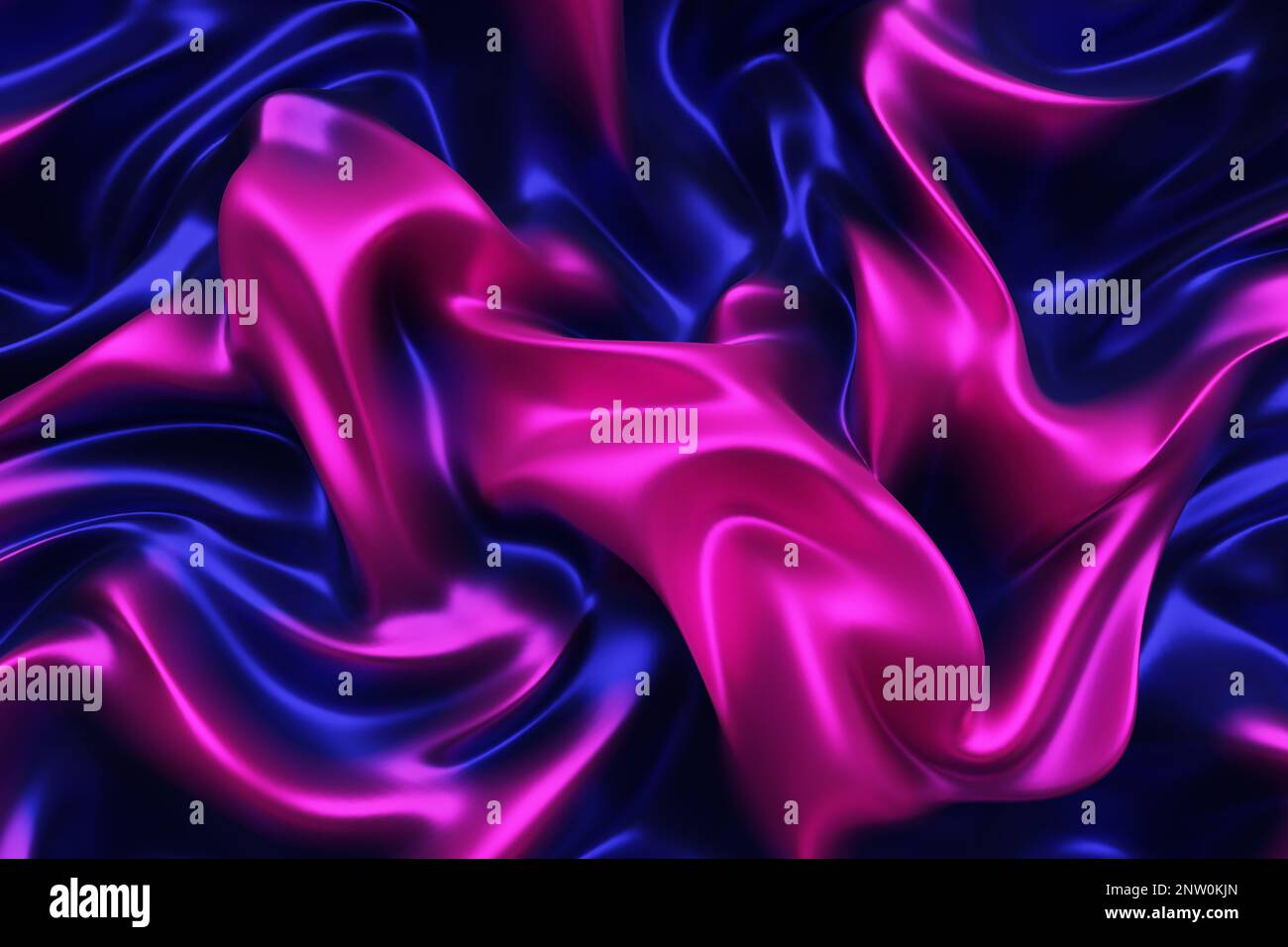 Smooth fluid curves. Liquid metal waves. 3d rendering Stock Photo - Alamy