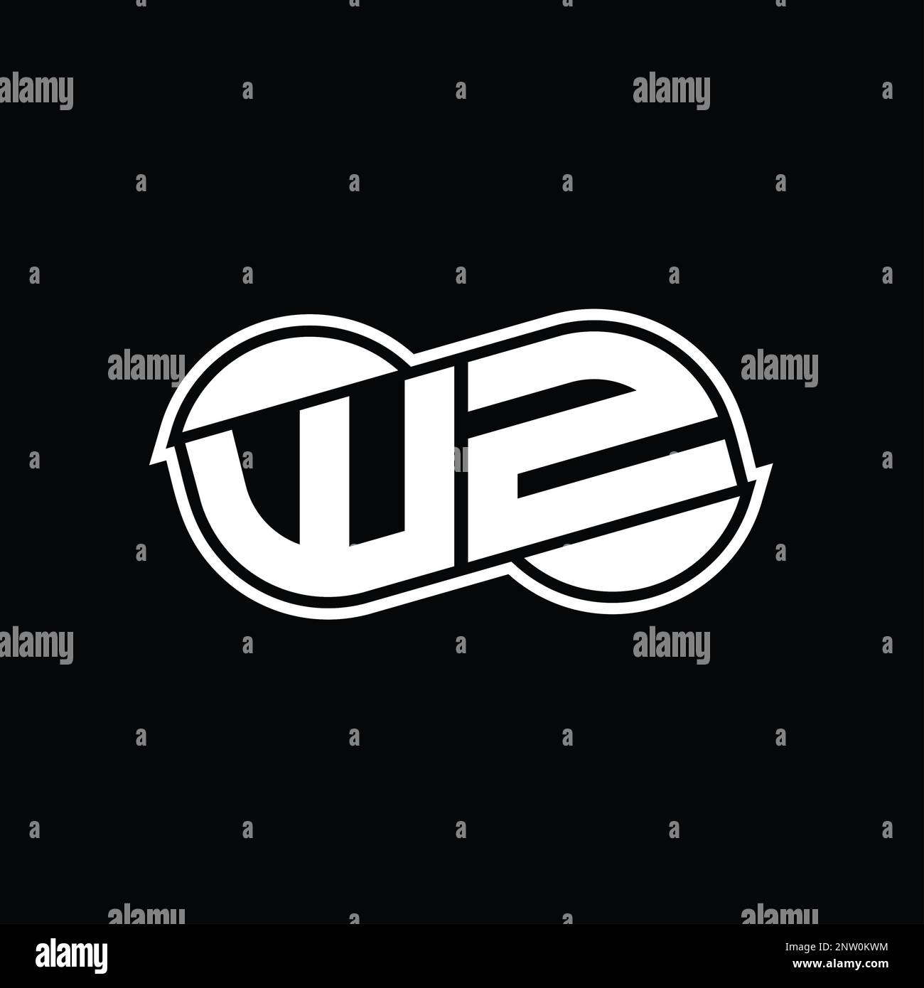 WZ Logo monogram abstract infinity shape half round vector images ...