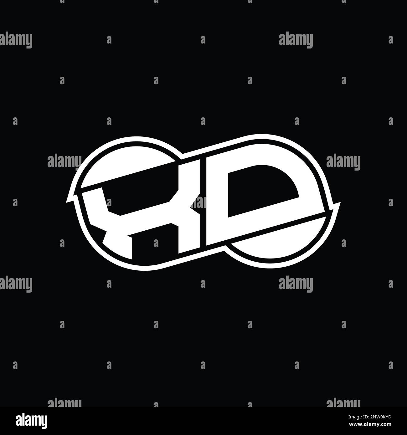 XD Logo monogram abstract infinity shape half round vector images