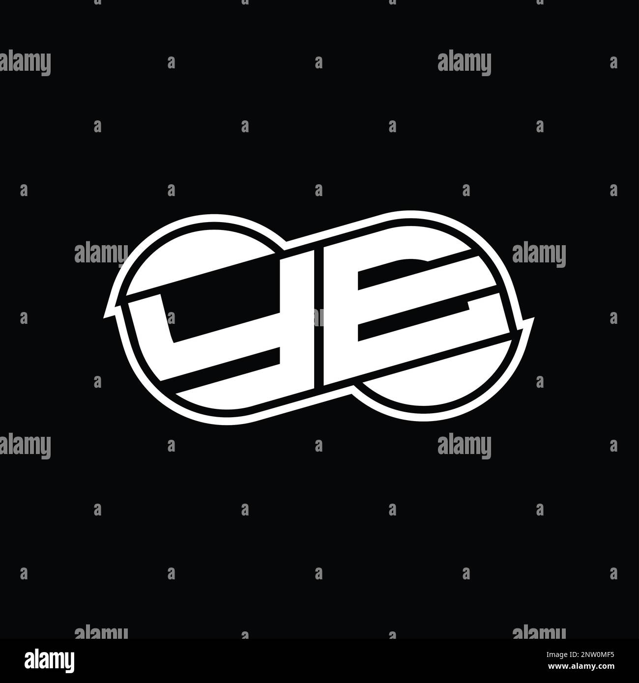 YE Logo monogram abstract infinity shape half round vector images ...