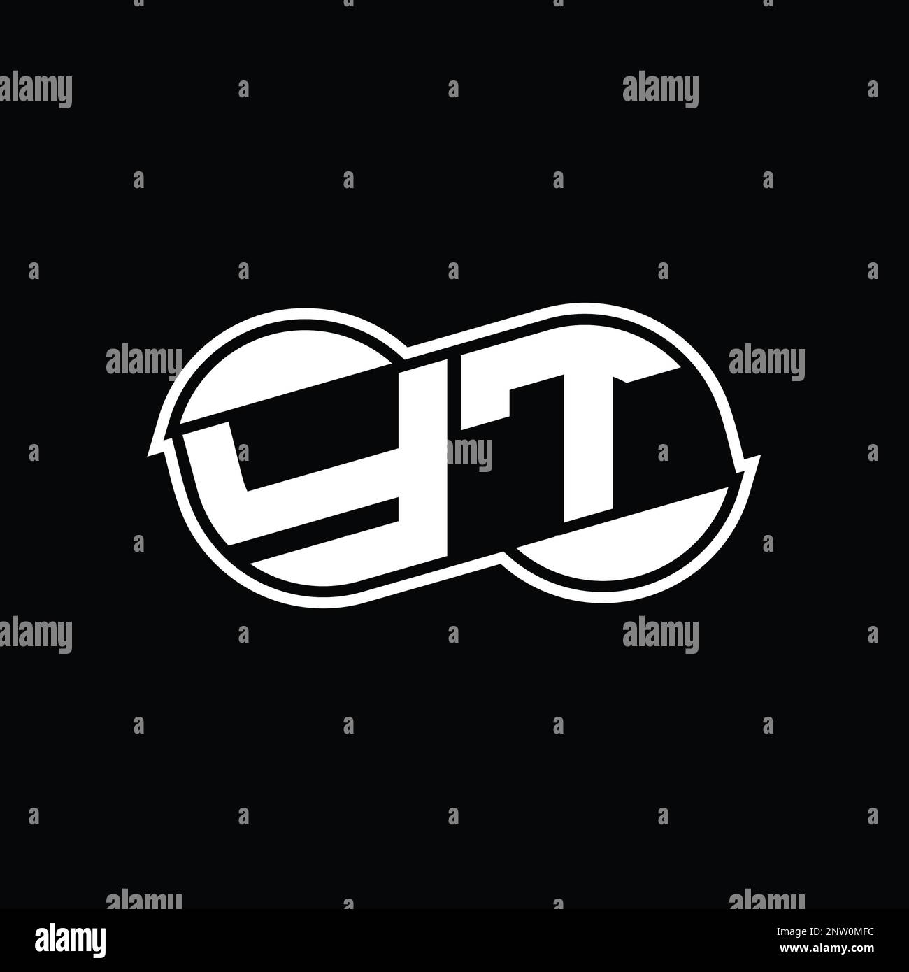 YT Logo monogram abstract infinity shape half round vector images