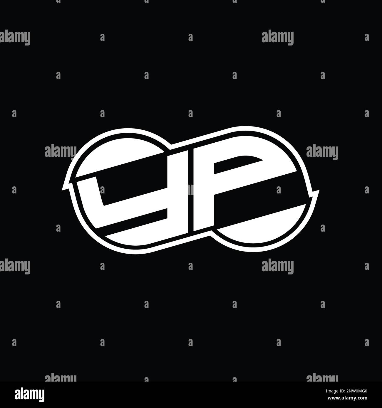 YP Logo monogram abstract infinity shape half round vector images ...
