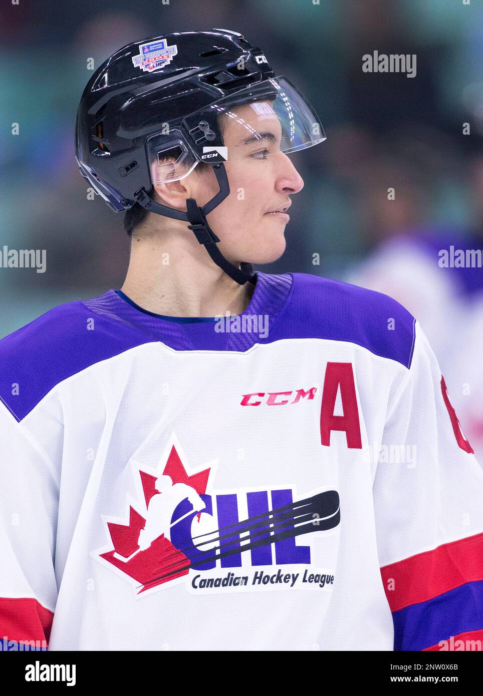 OHL (Ontario Hockey League) Barrie Colts player Ryan Suzuki during the CHL/NHL (Canadian Hockey League/National Hockey League) Top Prospects Game in Red Deer, Alta., on Wed., Jan