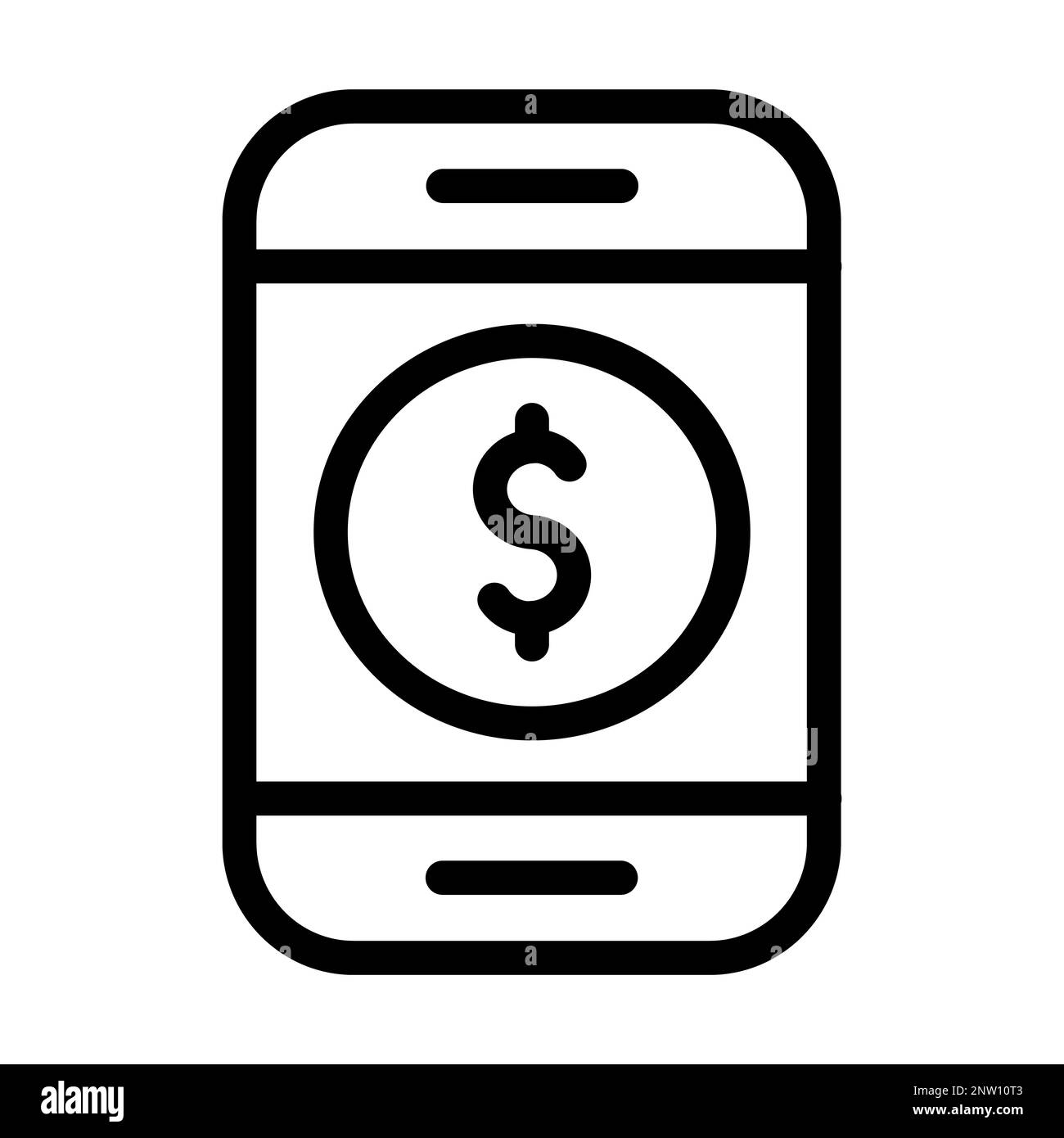 Mobile Pay Thick Line Icon Stock Photo - Alamy