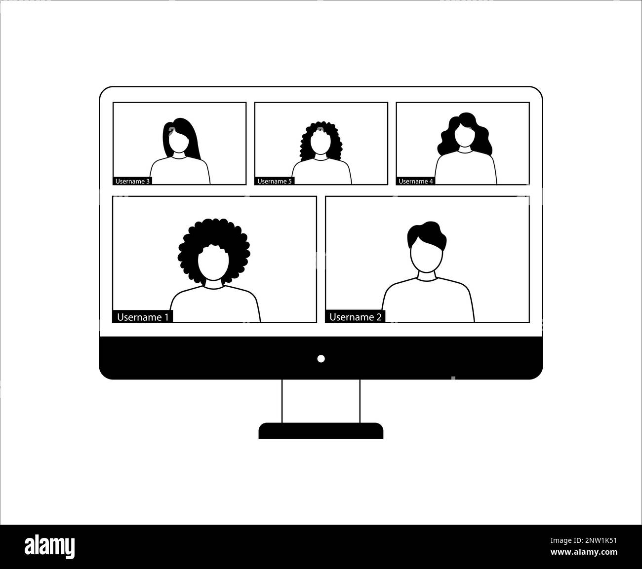 Illustration for video conferencing and meetings application on desktop