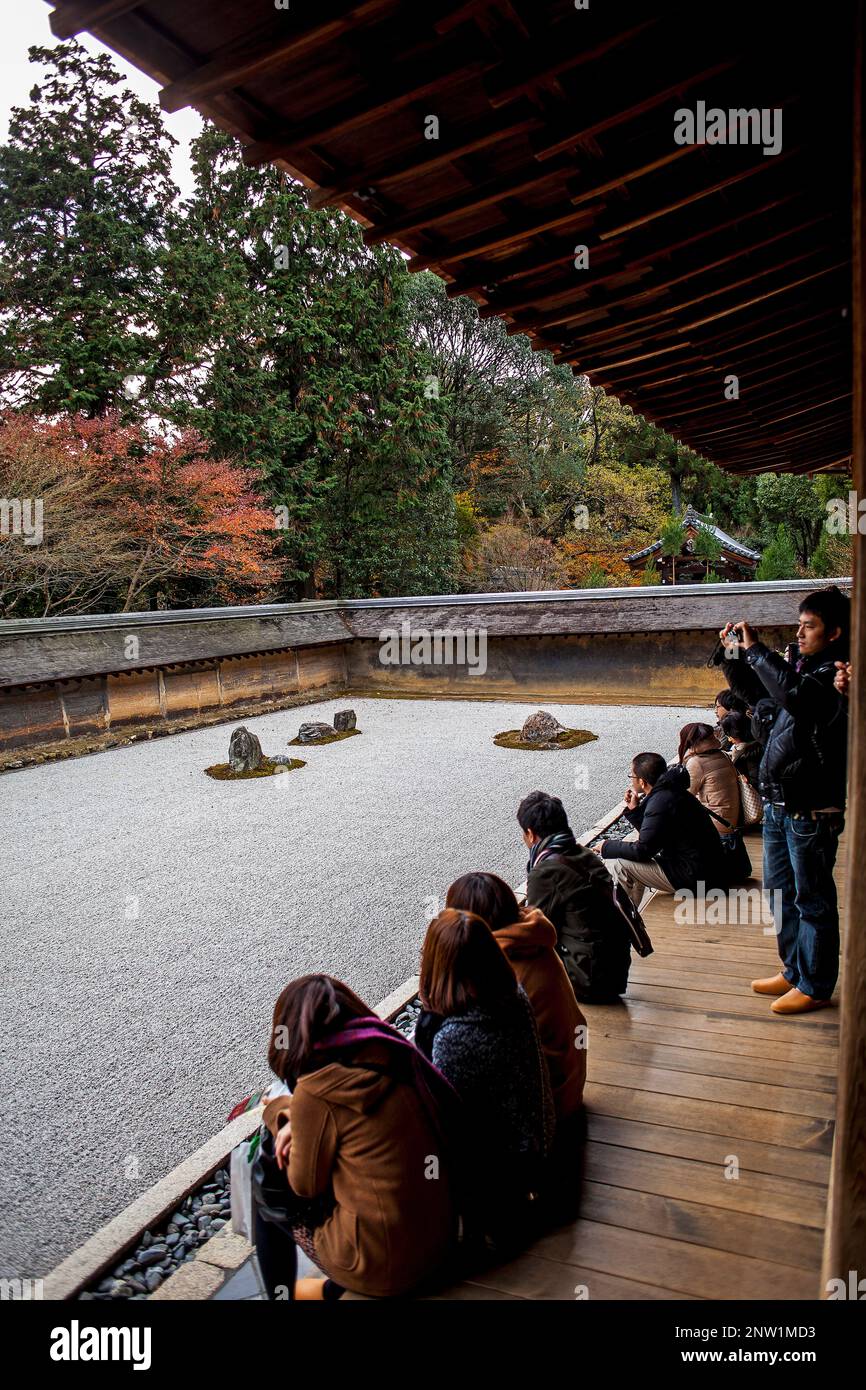 Zen garden in Ryoanji temple,UNESCO World Heritage Site,Kyoto, Japan ...