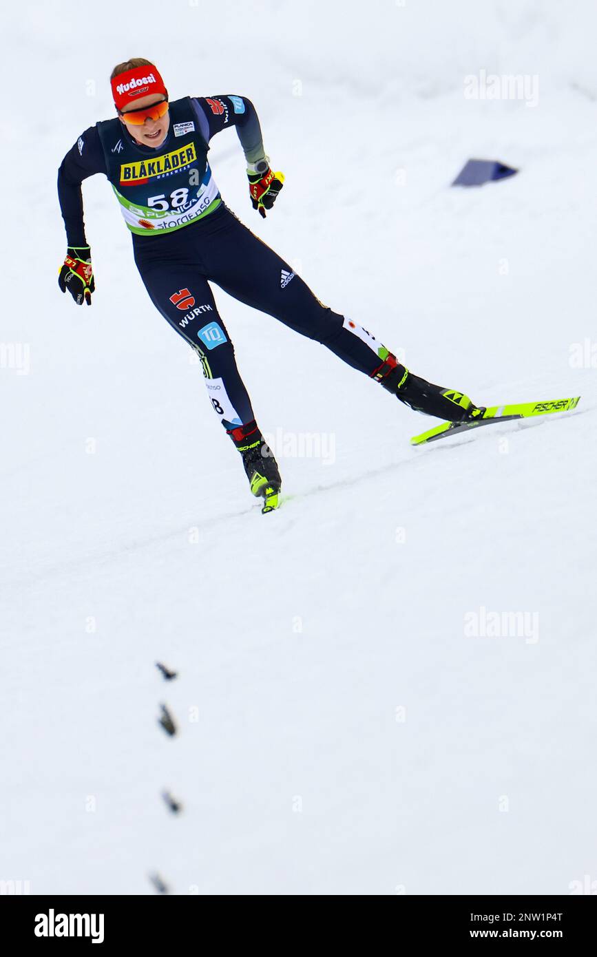 Planica, Slovenia. 28th Feb, 2023. Nordic skiing: World Championship, cross-country skiing - 10 km freestyle, women. Katharina Hennig from Germany in action. Credit: Daniel Karmann/dpa/Alamy Live News Stock Photo