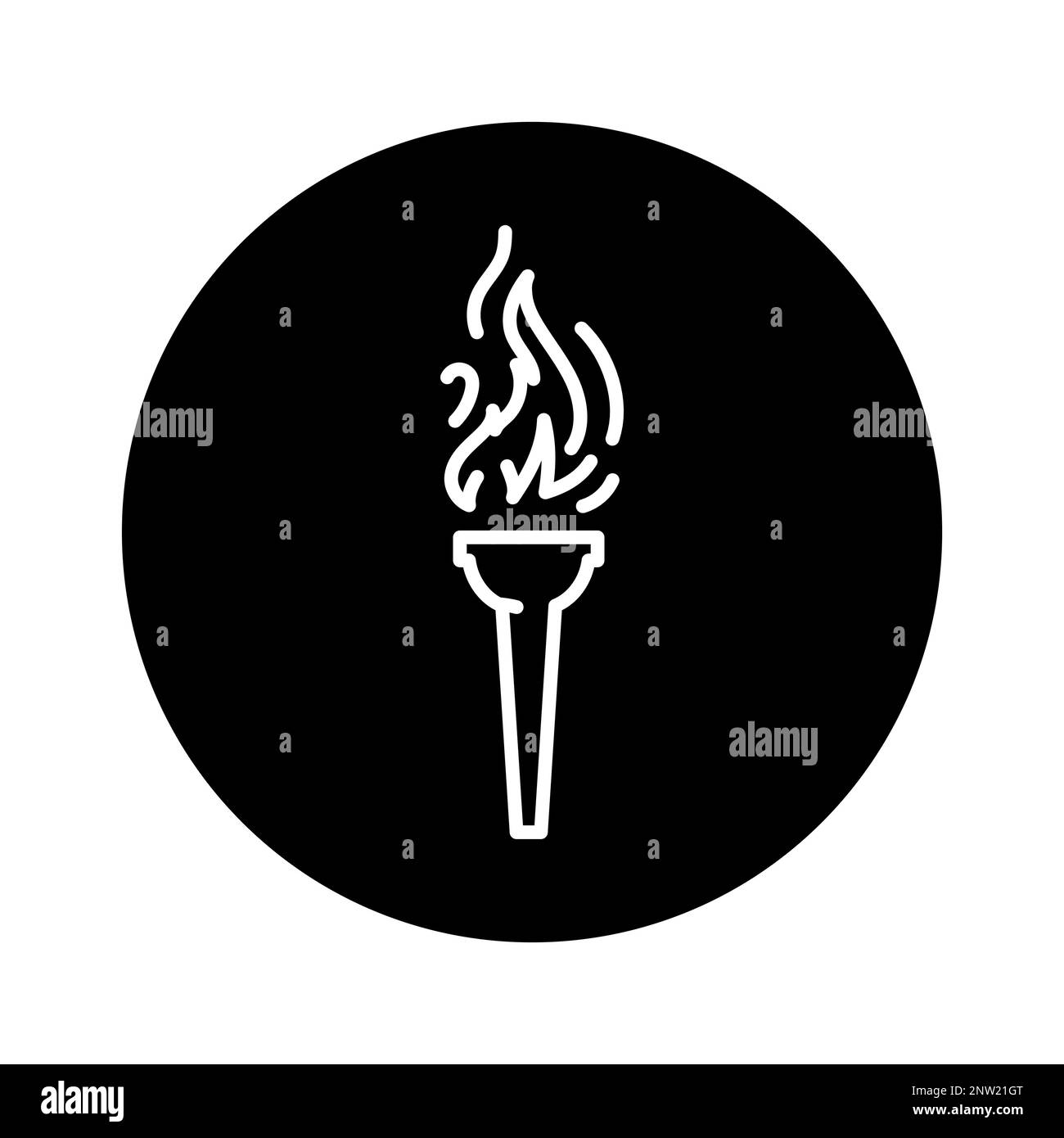 Fire torch black line icon. Pictogram for web page, mobile app, promo