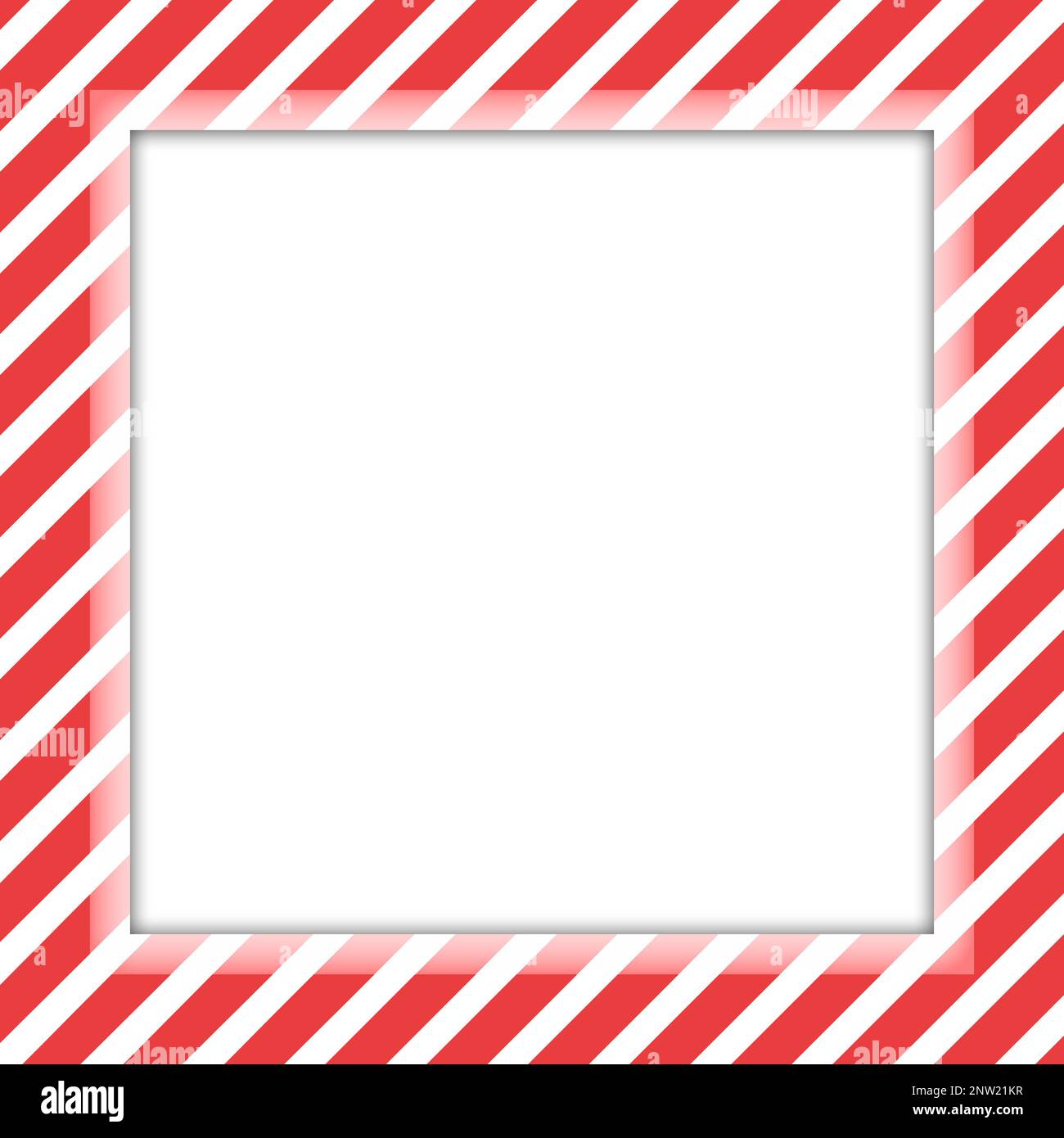 Striped red white border frame with empty space for your text and image ...