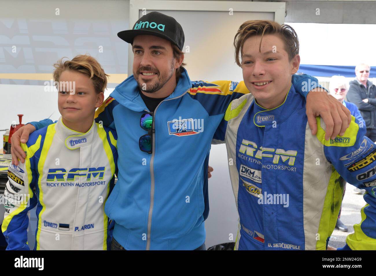 LR Paul Aron, Fernando Alonso, Dan Skocdopole Stock Photo Alamy