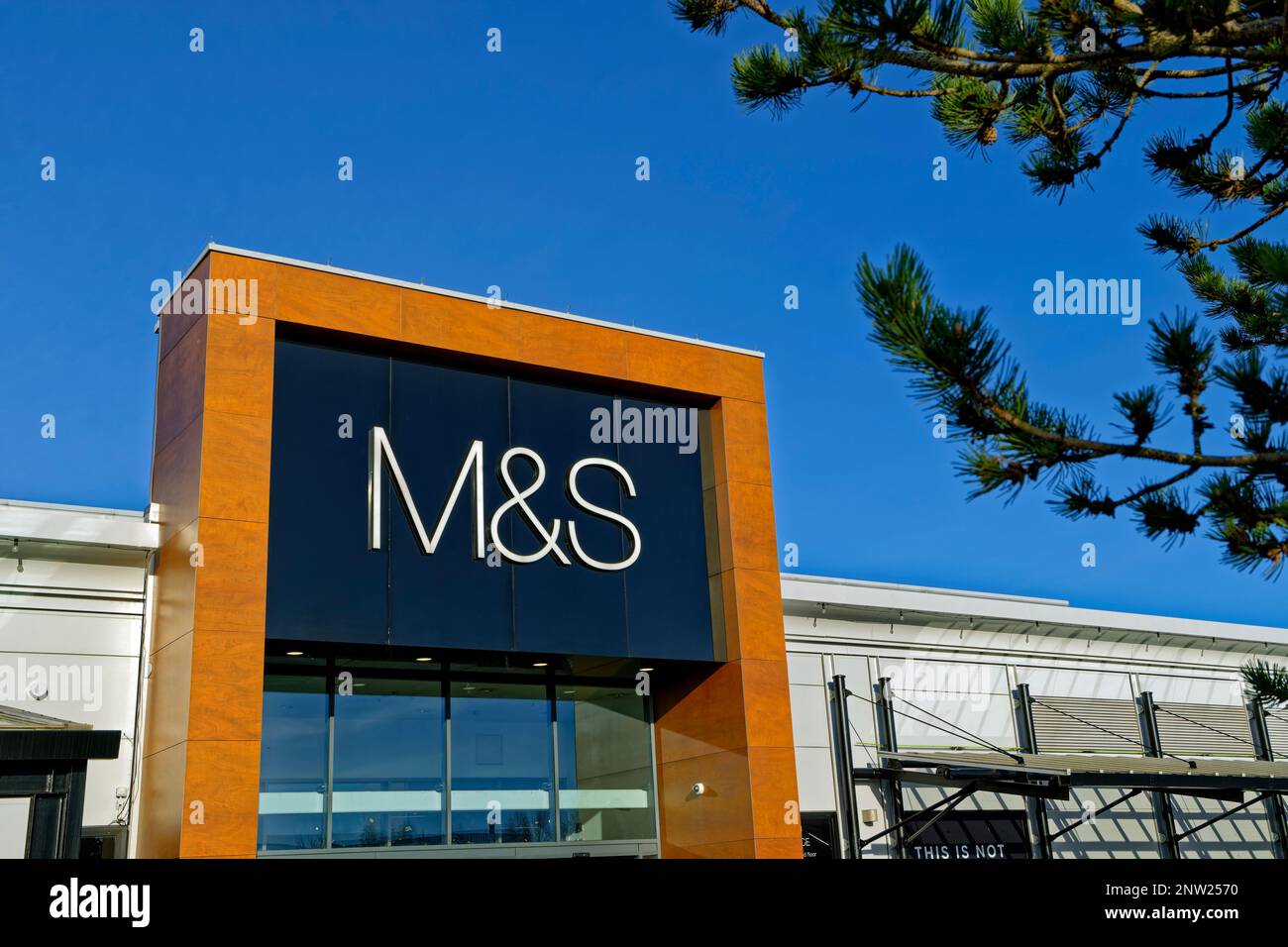 Marks & Spencer signage and store. Stock Photo