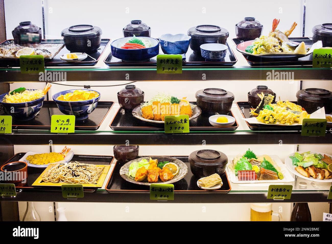 Showcase of a restaurant, in Ameyoko market Street.Tokyo city, Japan, Asia Stock Photo