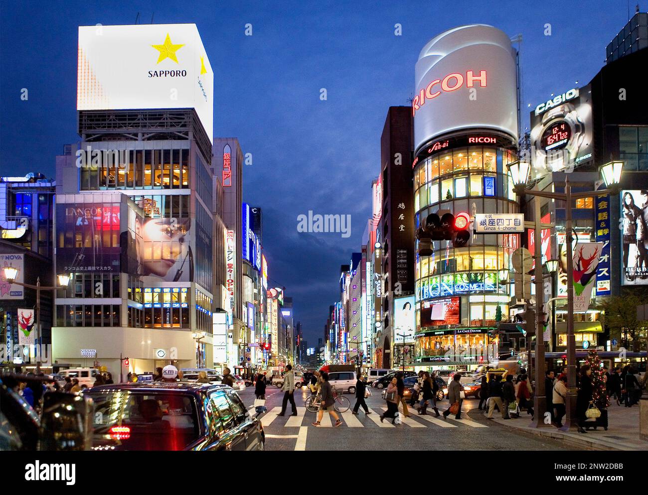 Ginza. Ginza St at Harumi St.Tokyo city, Japan, Asia Stock Photo