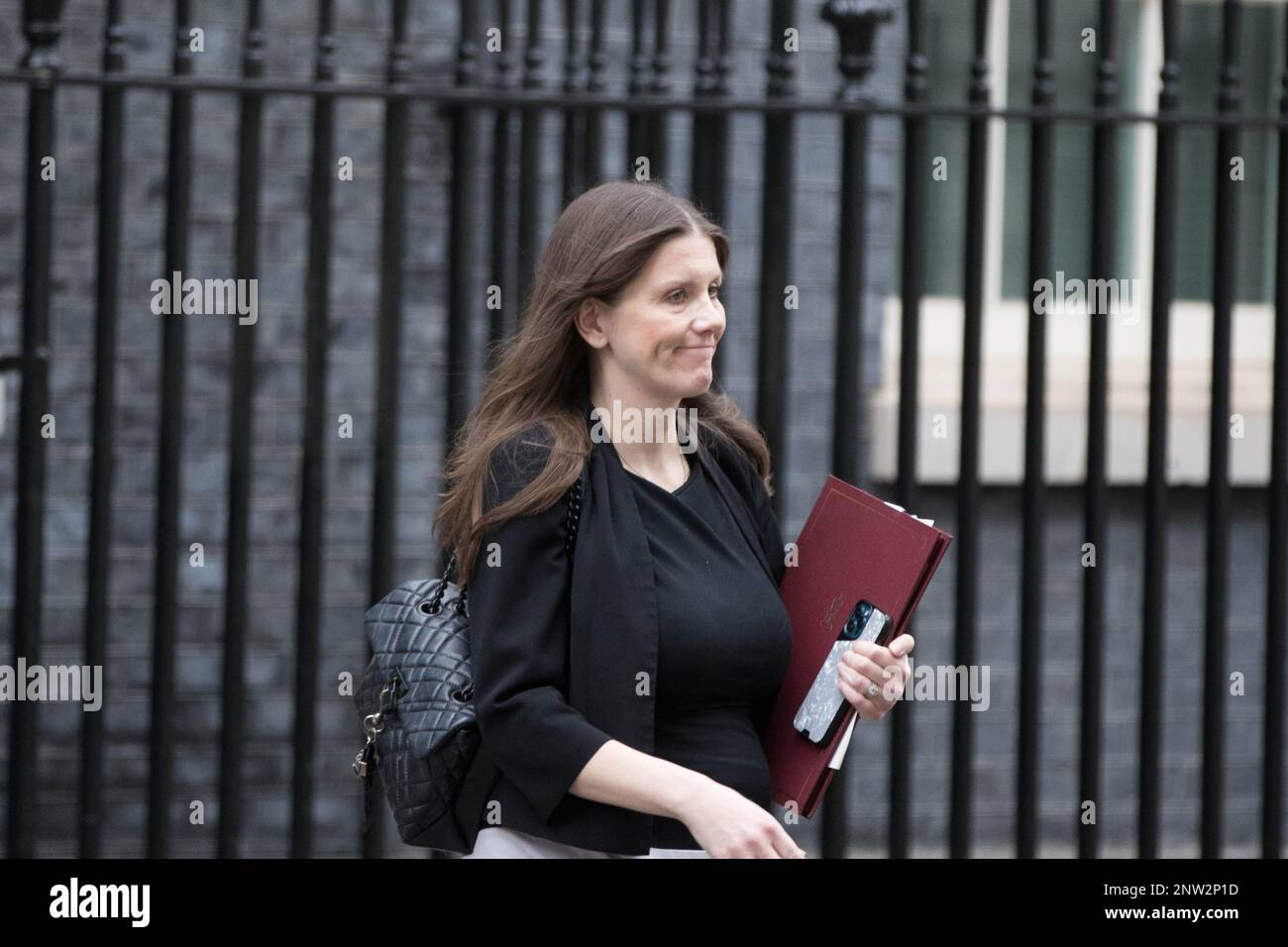 London, UK, 27th February 2023. Michelle Donelan, Secretary of State for Science, Innovation and Technology leaving after the Cabinet Meeting Downing Street No 10. Credit: Uwe Deffner / Alamy Live News Stock Photo