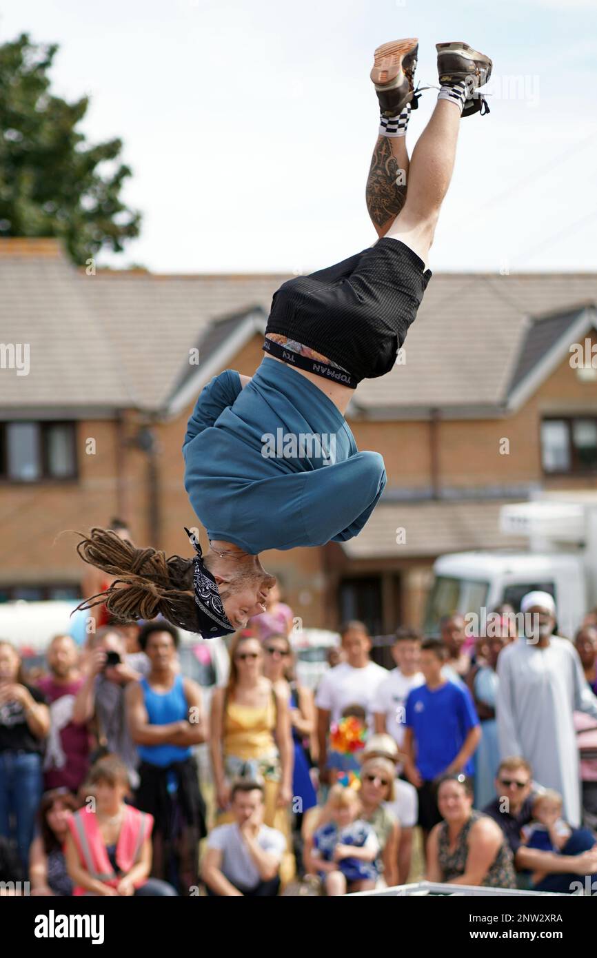 Fluidity Free Runners - parkour - Clifton St Festival Stock Photo