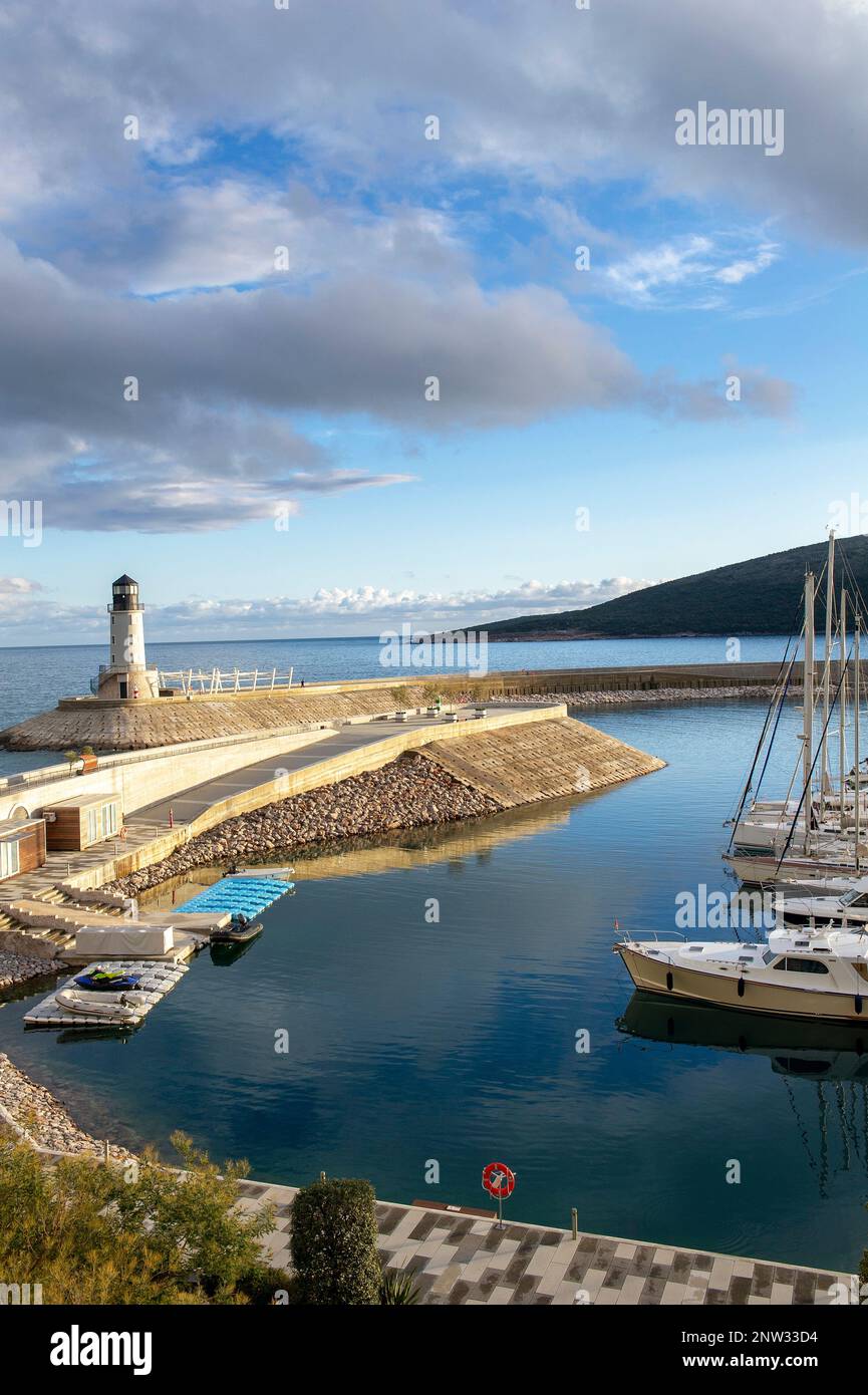 The lighthouse in Luštica Bay, a new upmarket resort development set