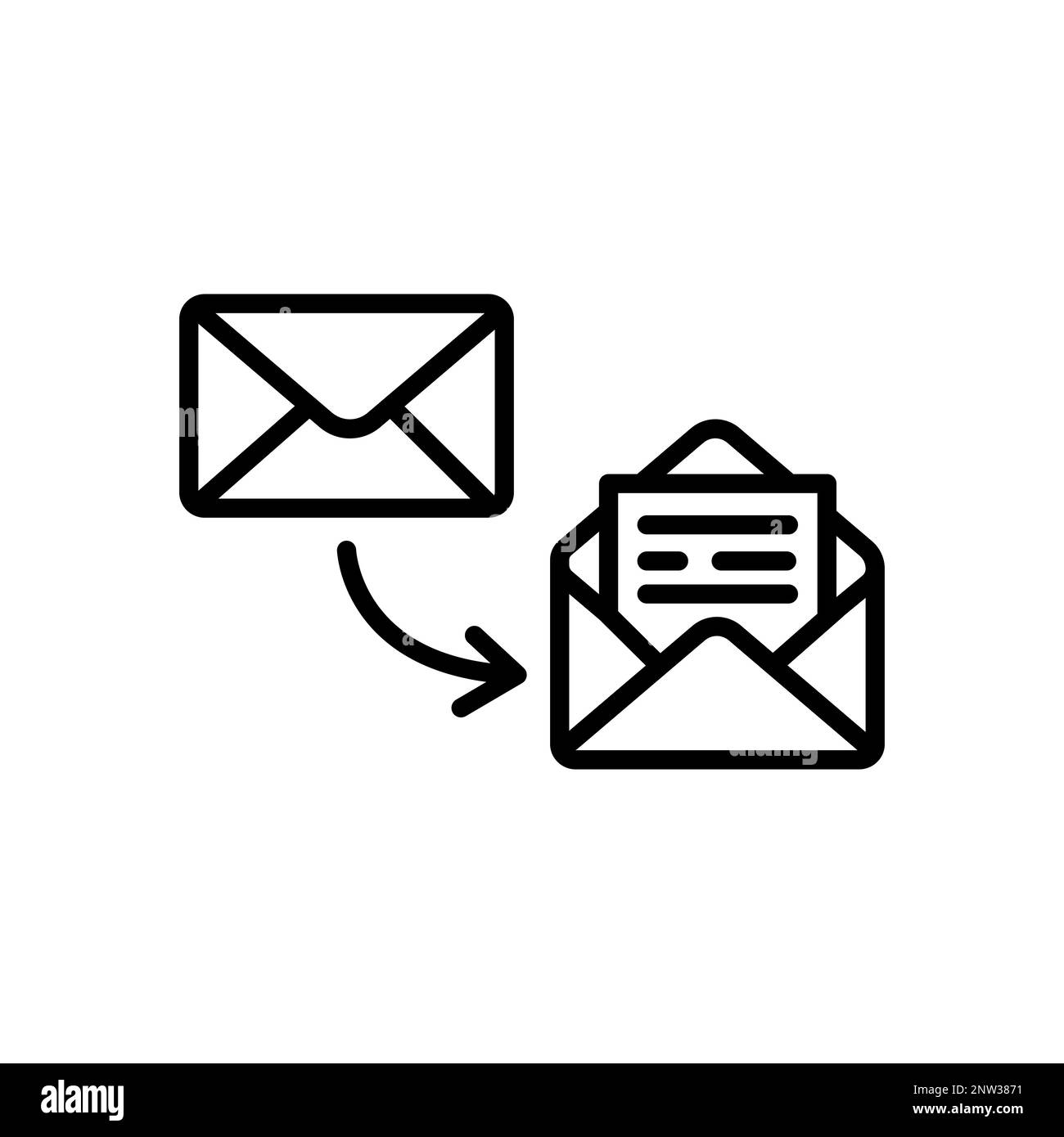 Mail letter line icon. Read Message correspondence sign. Email symbol