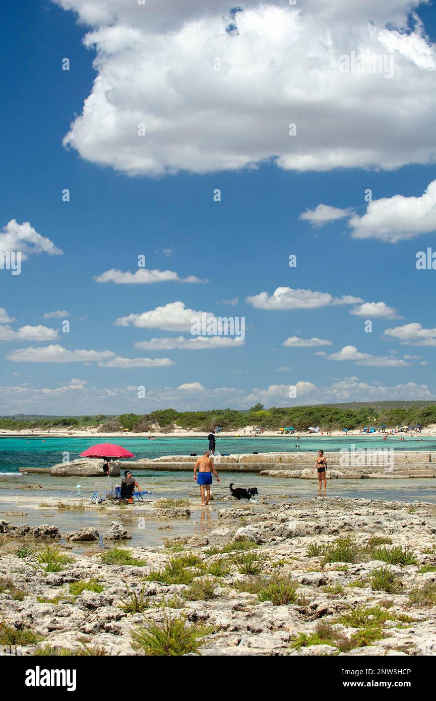 The Palude del Conte Beach near Punta Prosciutto, on the Ionian sea. Stock Photo