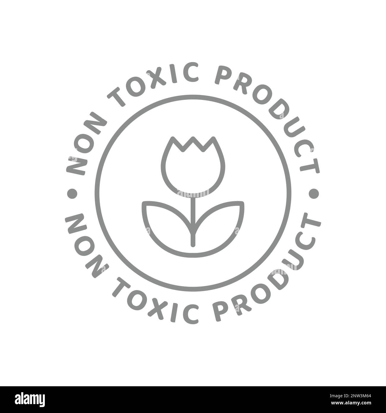 Non toxic product line vector label. Food or cosmetics icon. Stock Vector