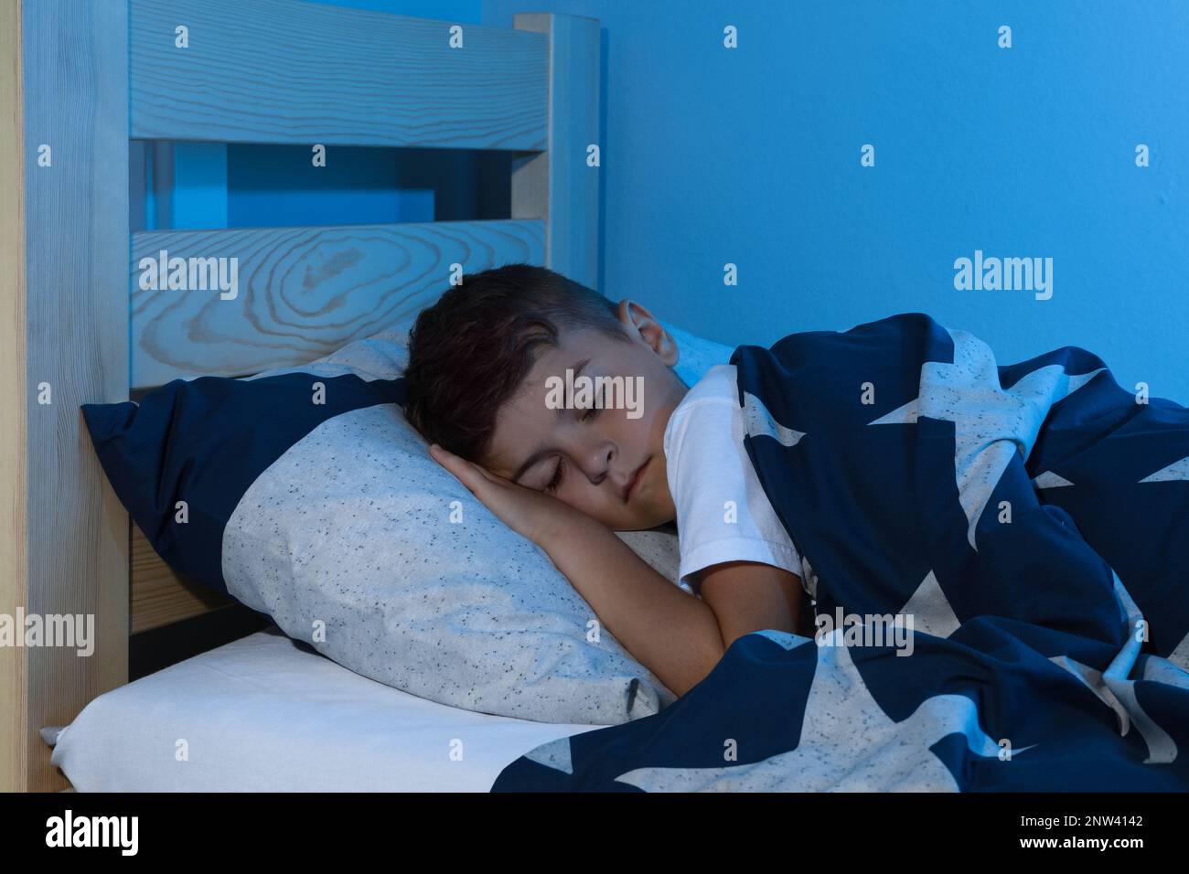 Cute little boy sleeping at home. Bedtime Stock Photo - Alamy
