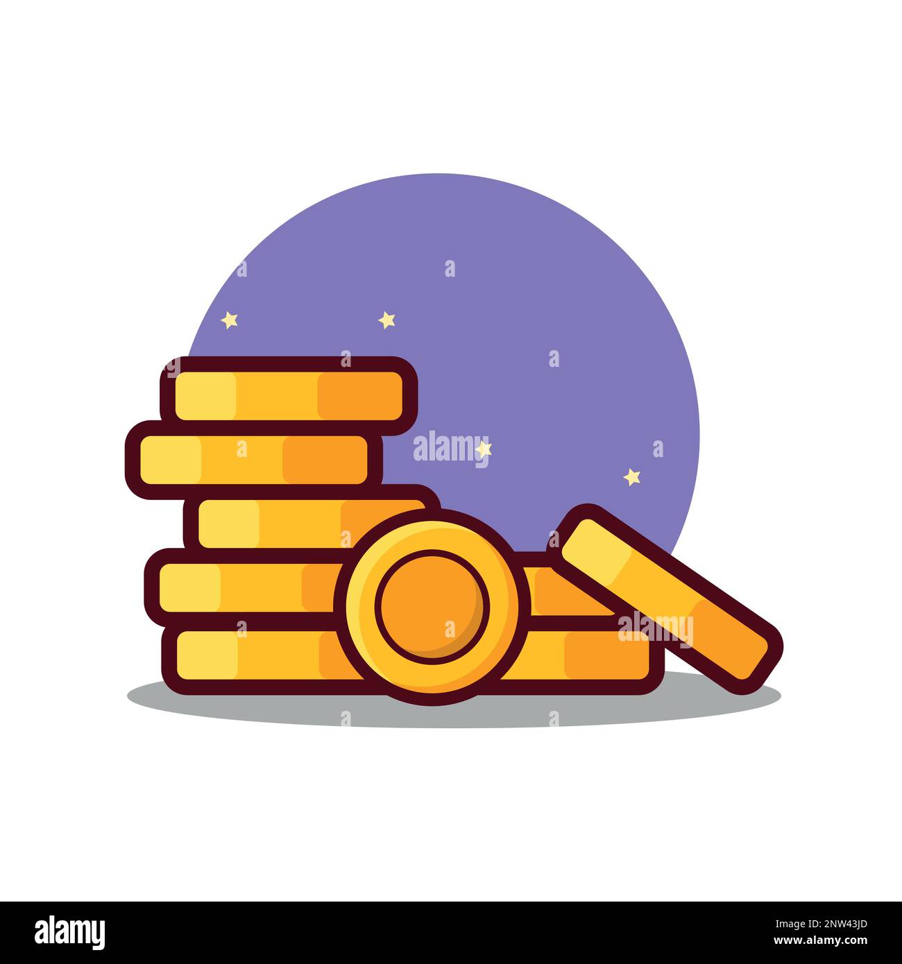 Stack of shiny gold coins vector illustration . Stock Vector