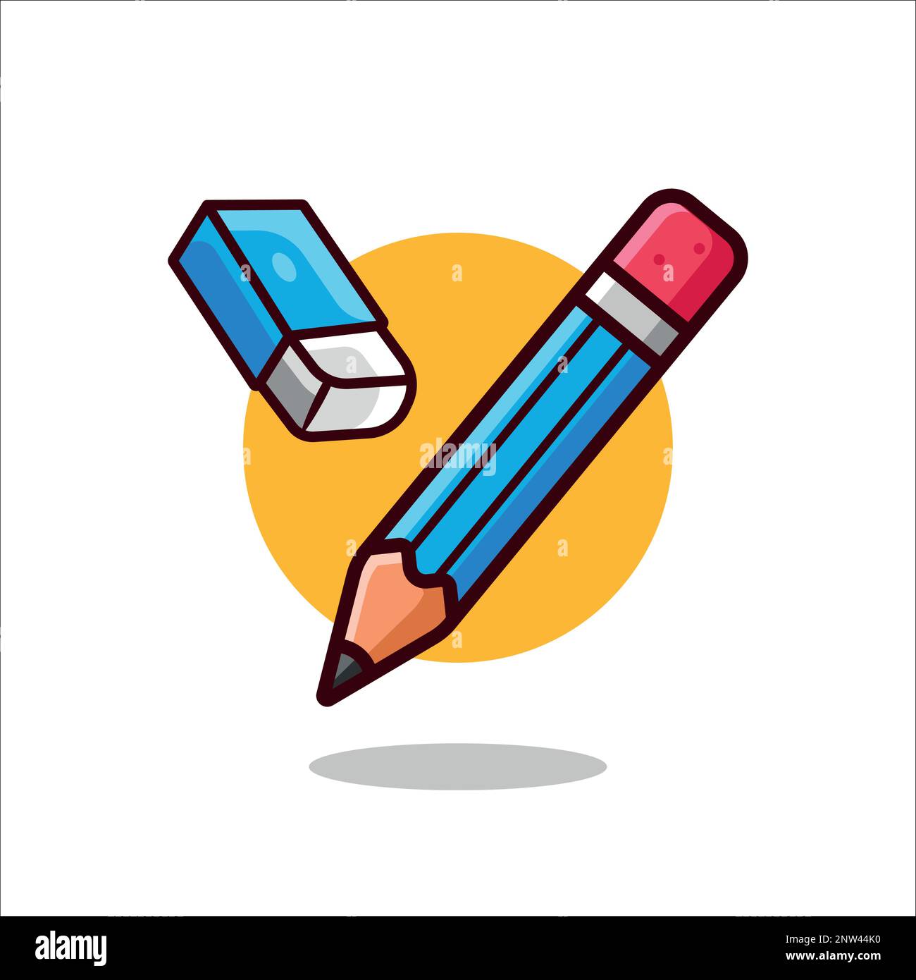 Pencil and eraser vector illustration Stock Vector Image & Art Alamy