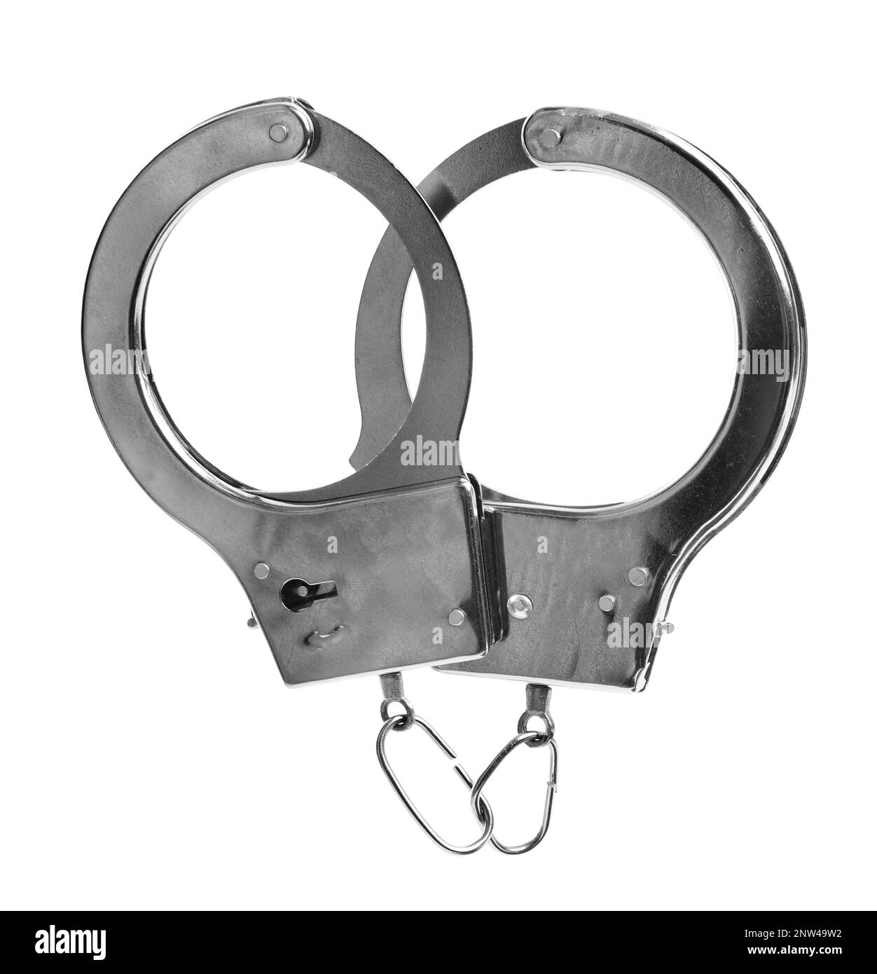 New classic chain handcuffs isolated on white Stock Photo Alamy